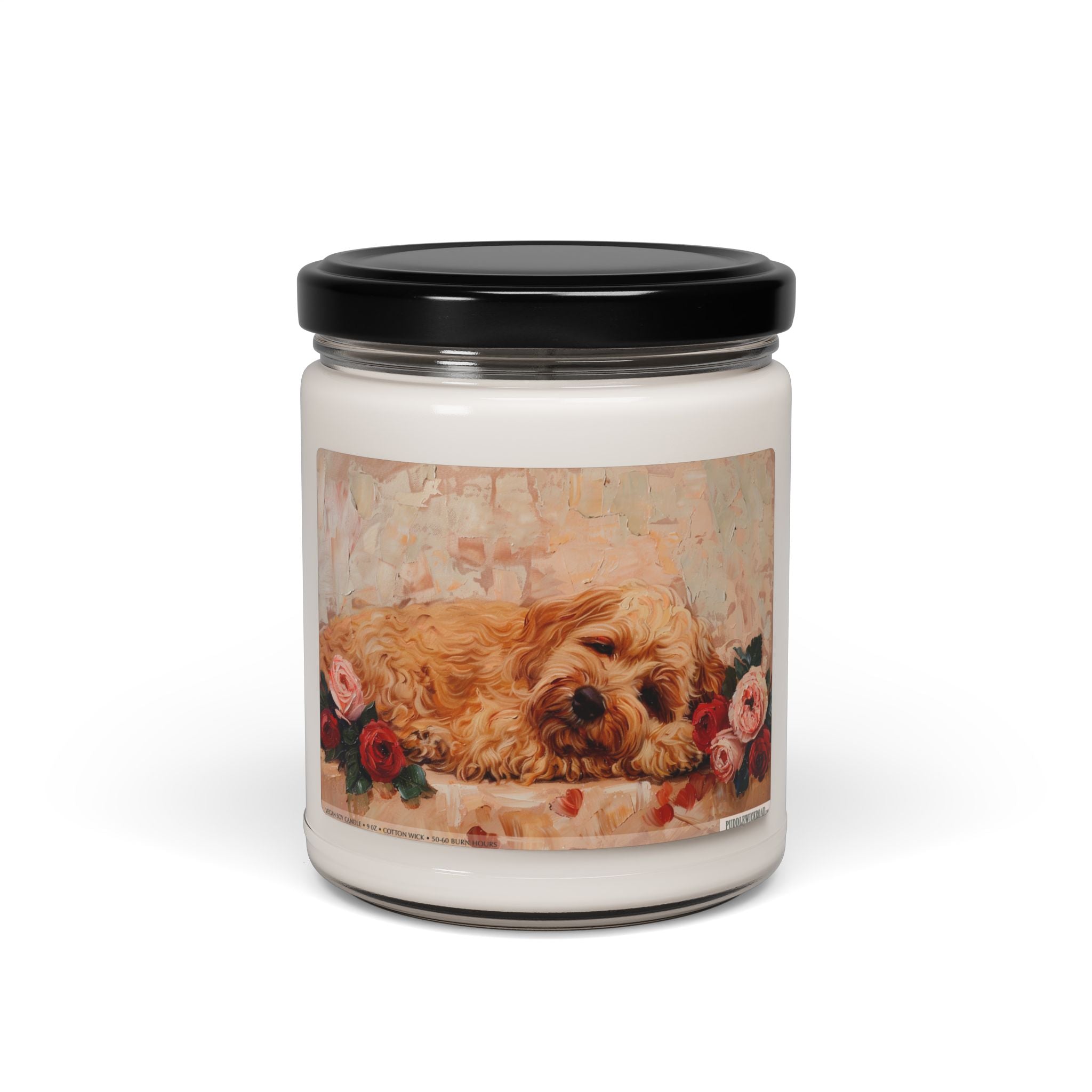 Cockapoo Art Candle - Cozy Memorial & Gift for Dog Lovers - Darwin & Rose