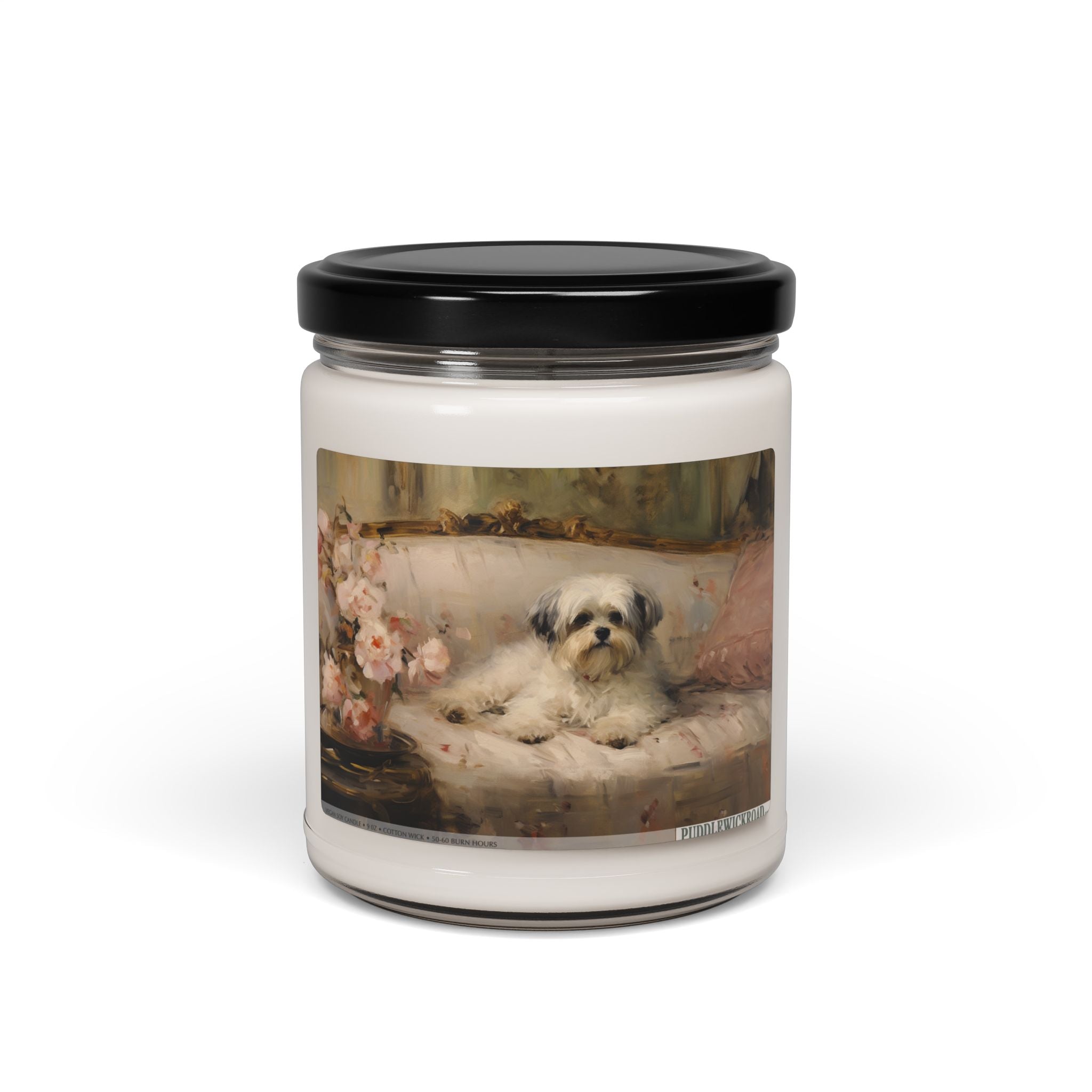 Shih Tzu Soy Candle - Adorable Dog Lover Gift, Vintage Design - Darwin & Rose