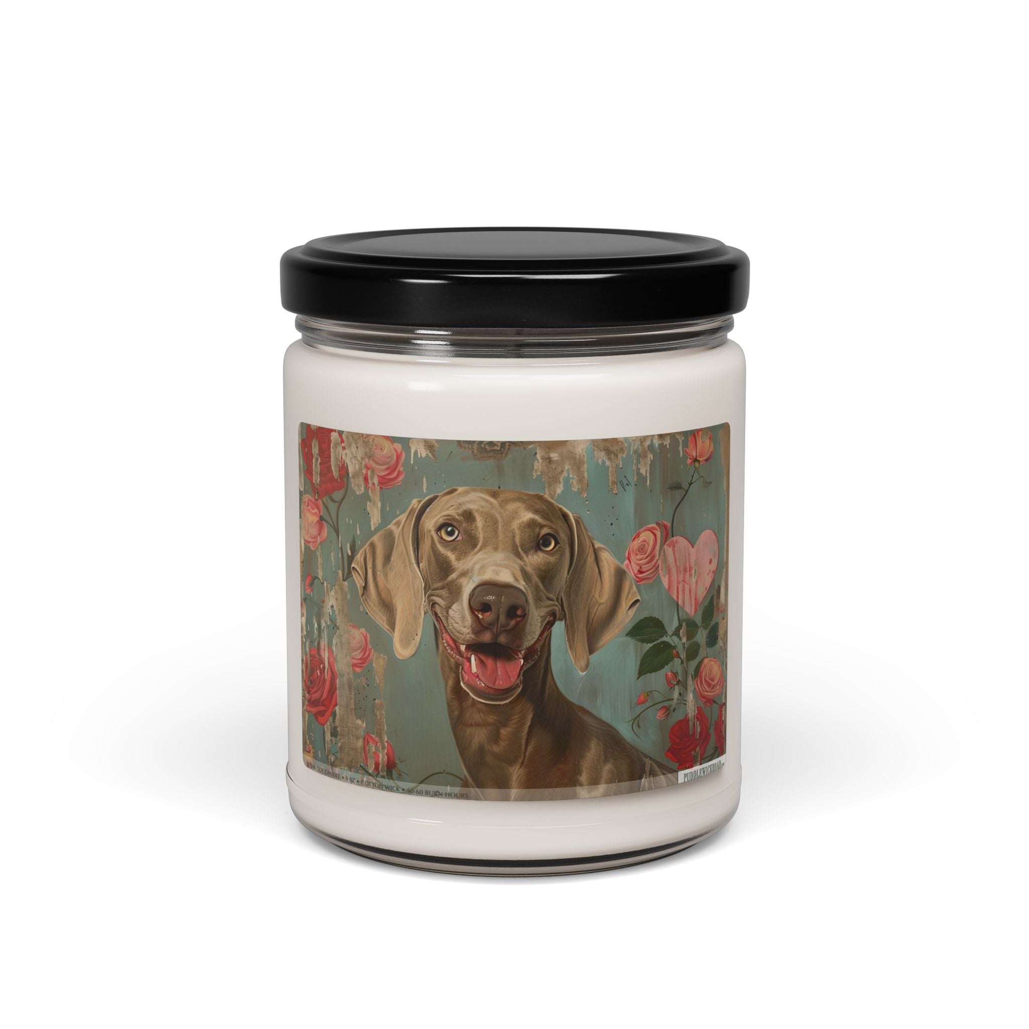 Weimaraner Vintage Art Candle - Dog Lover Gift & Pet Memorial - Darwin & Rose