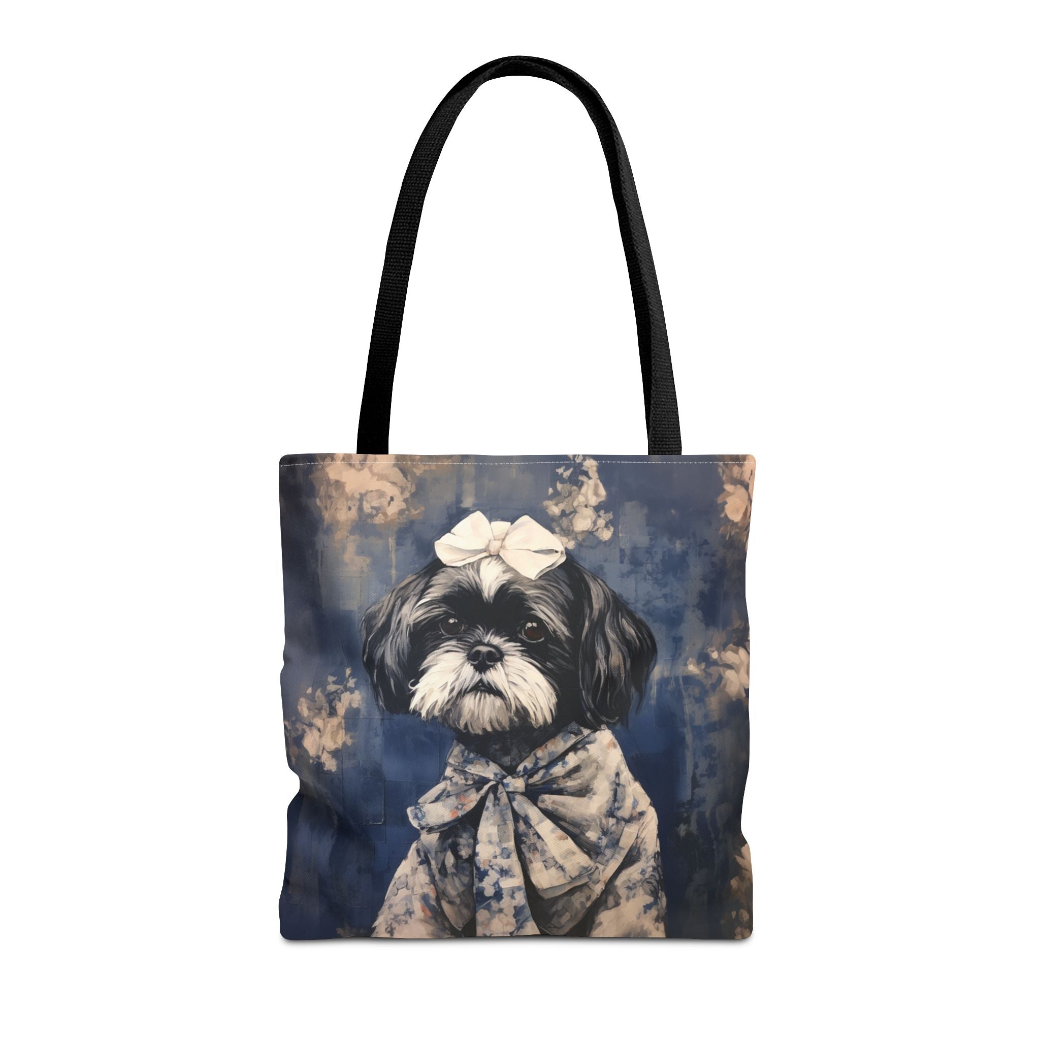 Shih Tzu Elegance Tote Bag, Floral Canvas, Stylish Dog Lover Gift - Darwin & Rose