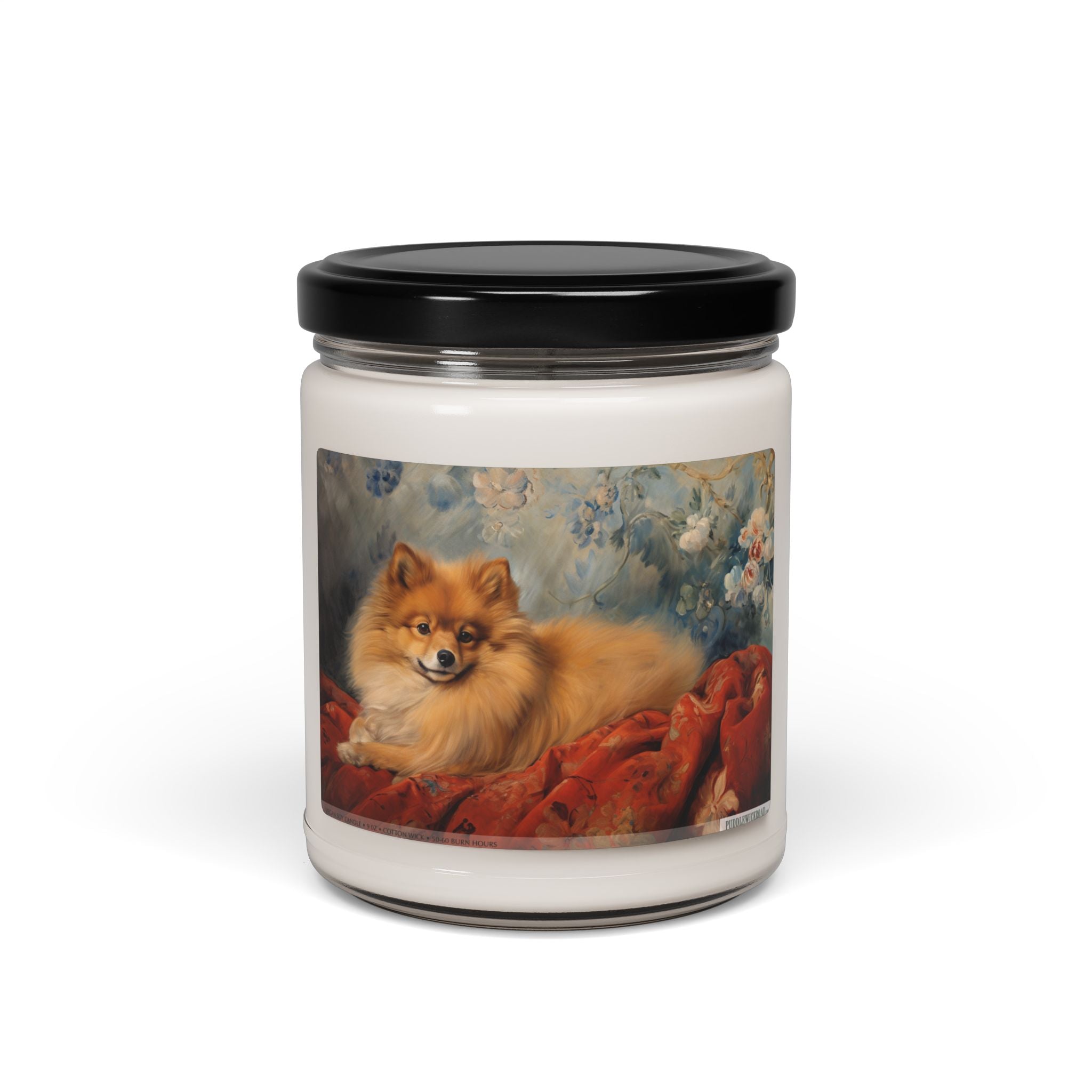 Elegant Pomeranian Candle - Vintage Dog Art Gift for Dog Lovers - Darwin & Rose