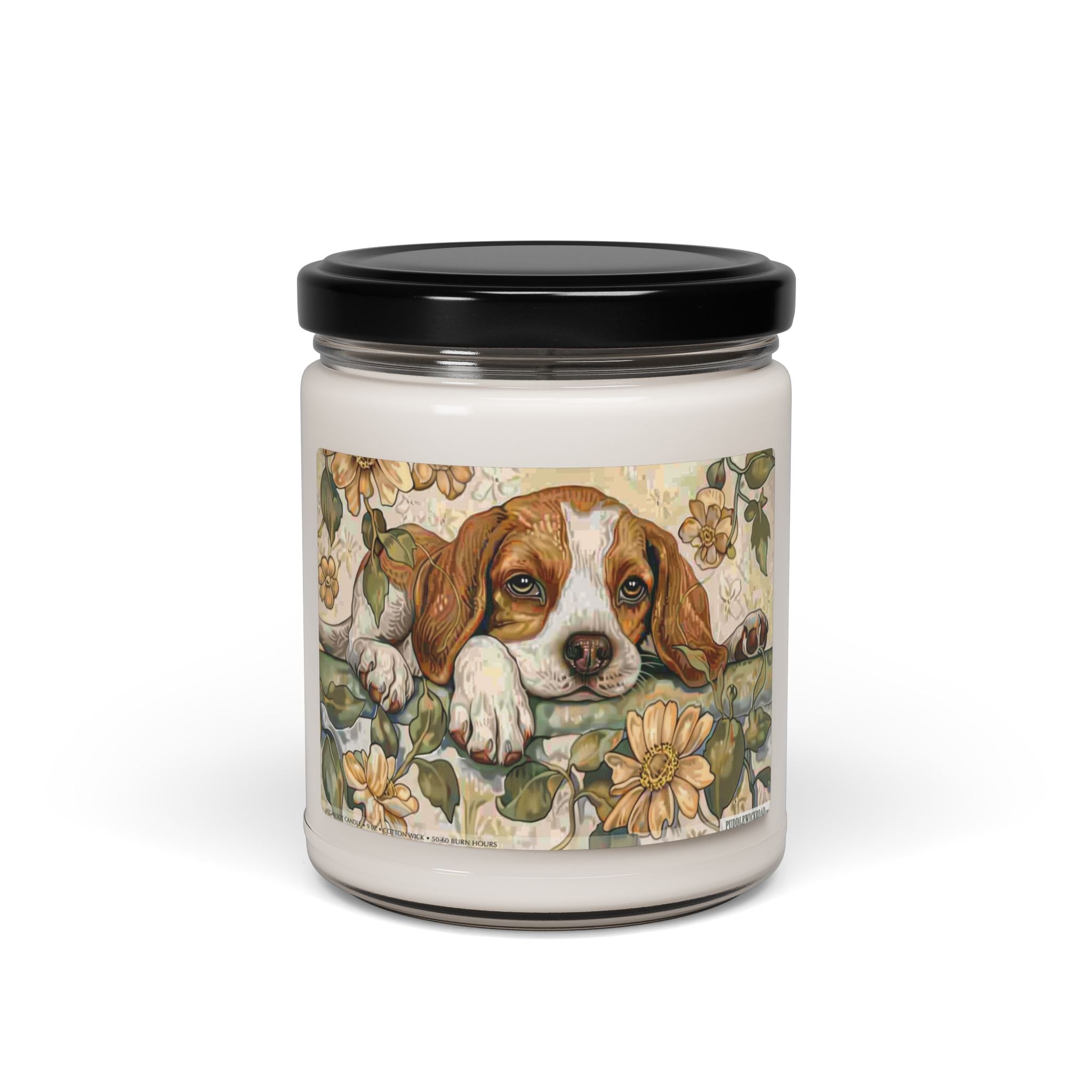Beagle Blossom Candle - Cozy Soy Candle for Dog Lovers - Darwin & Rose