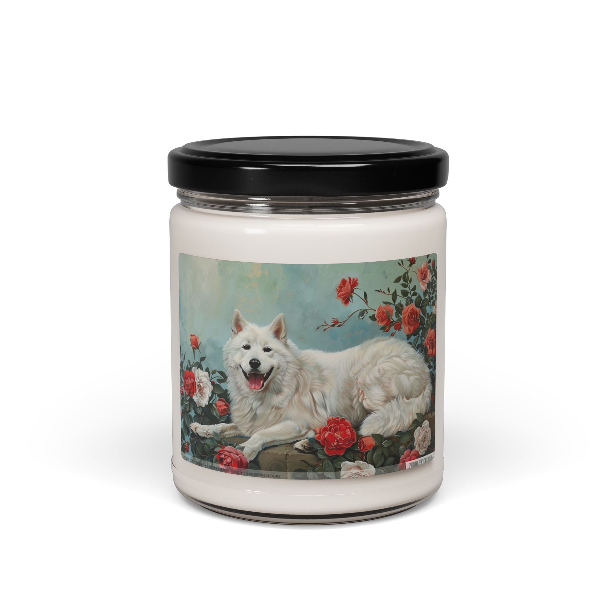 Samoyed Bliss Candle - Vintage Floral Pet Lover Gift - Darwin & Rose