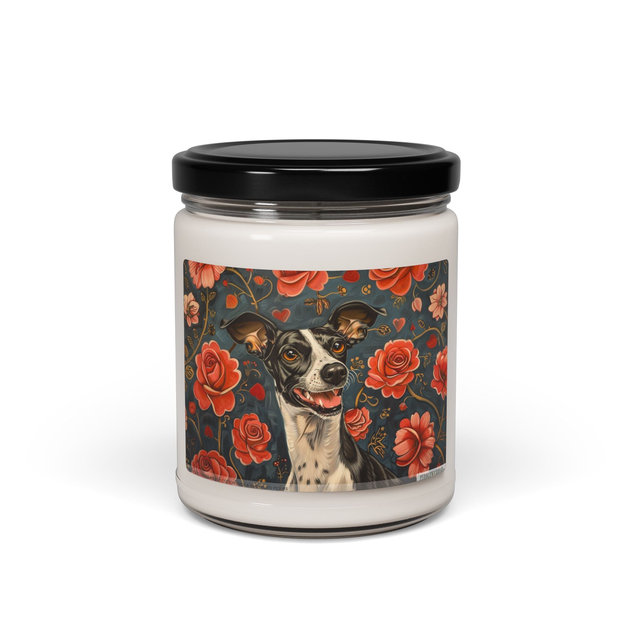 Italian Greyhound Vintage Floral Soy Candle Gift - Darwin & Rose