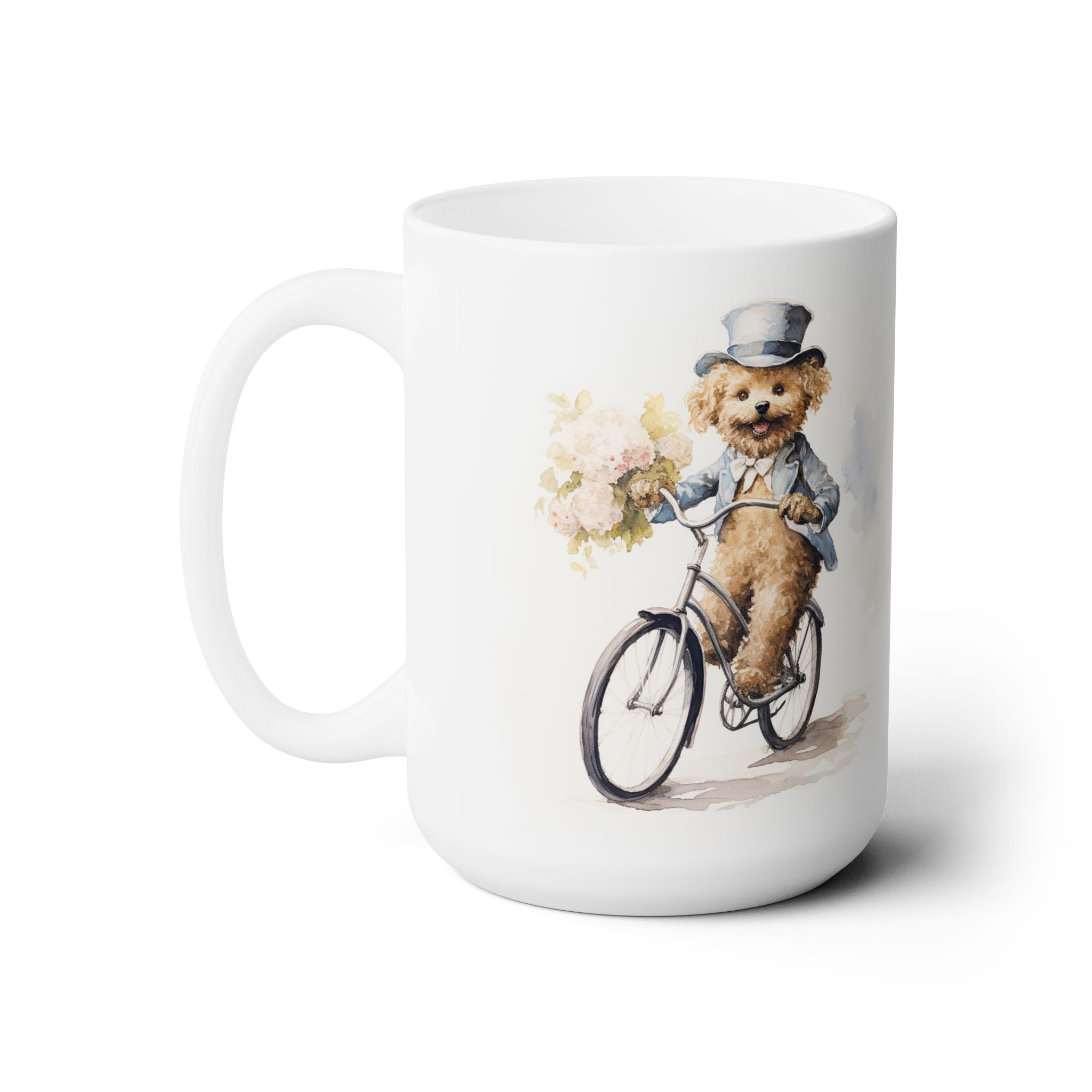 Charming Poodle Bicycle Adventure Mug - Perfect for Dog Lovers - Darwin & Rose