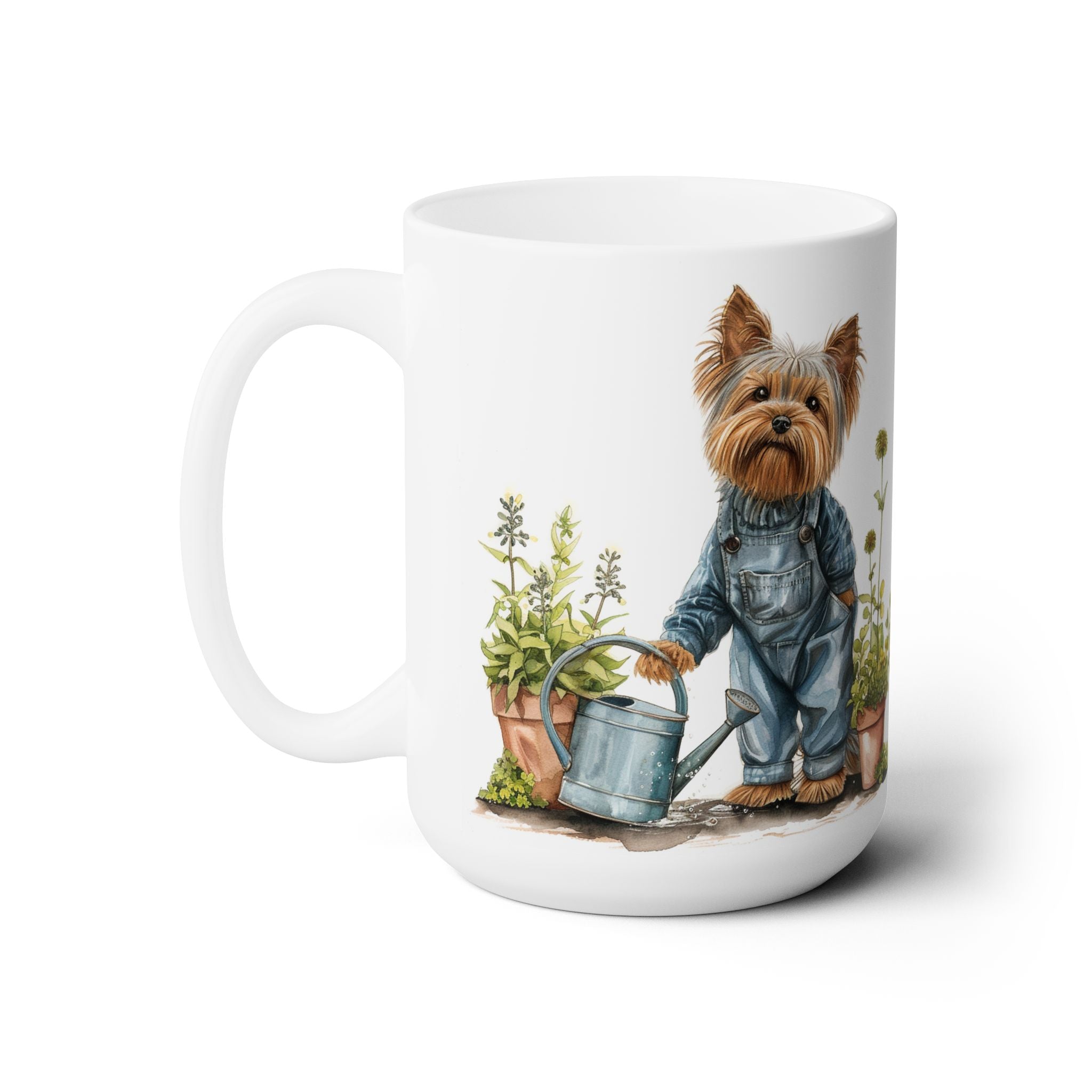 Yorkie Lover's Gardening Mug - Adorable Yorkshire Terrier Art - Darwin & Rose