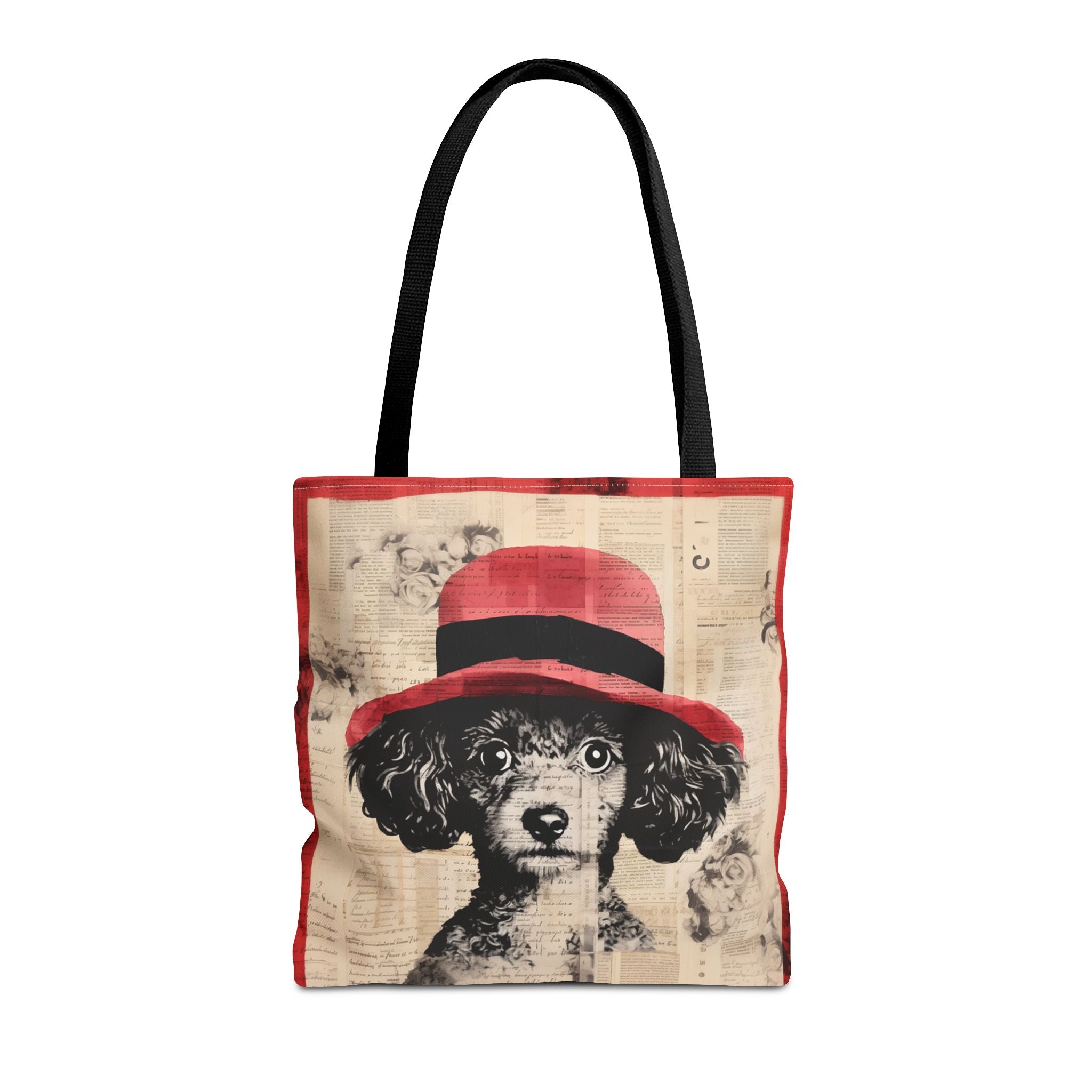 Toy Poodle Chic Tote Bag, Vintage Red Hat Design for Dog Lovers - Darwin & Rose