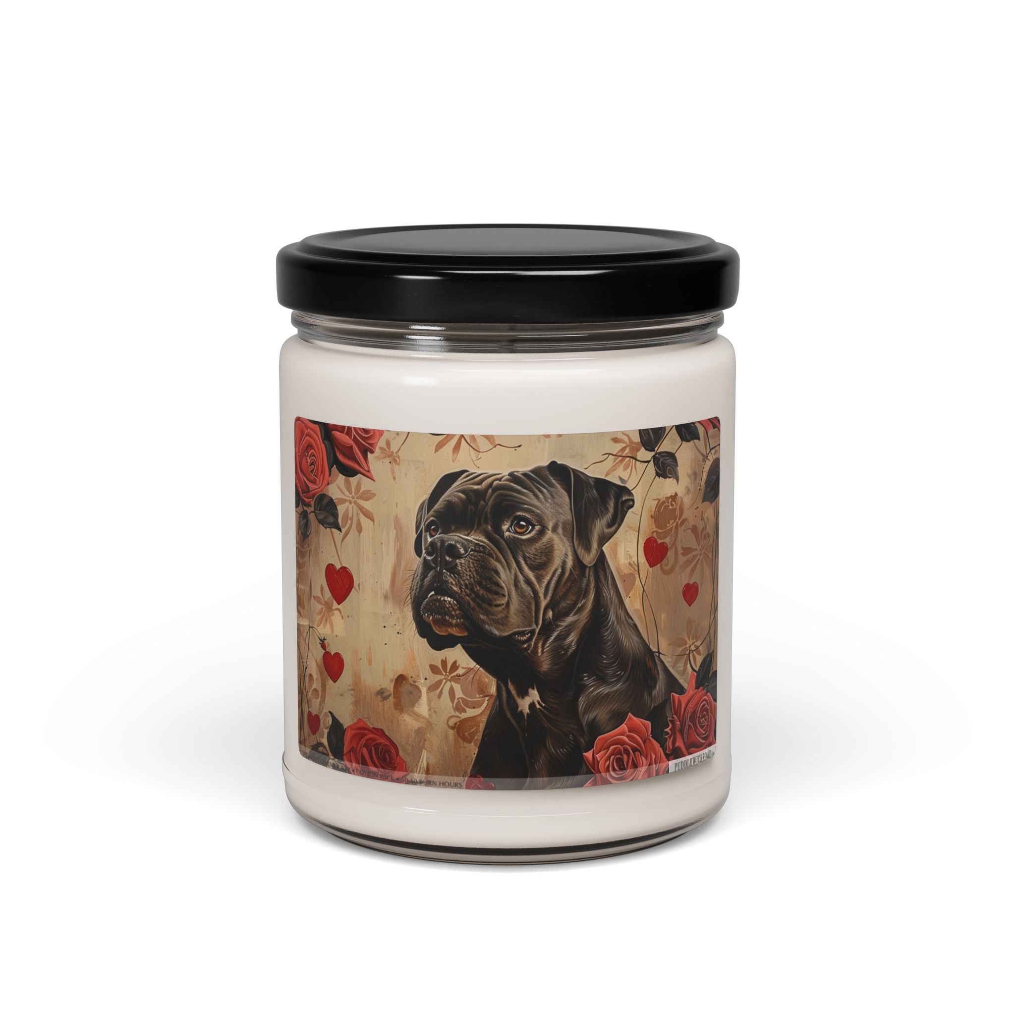 Cane Corso Rose-Adorned Memorial Candle for Dog Lovers - Darwin & Rose