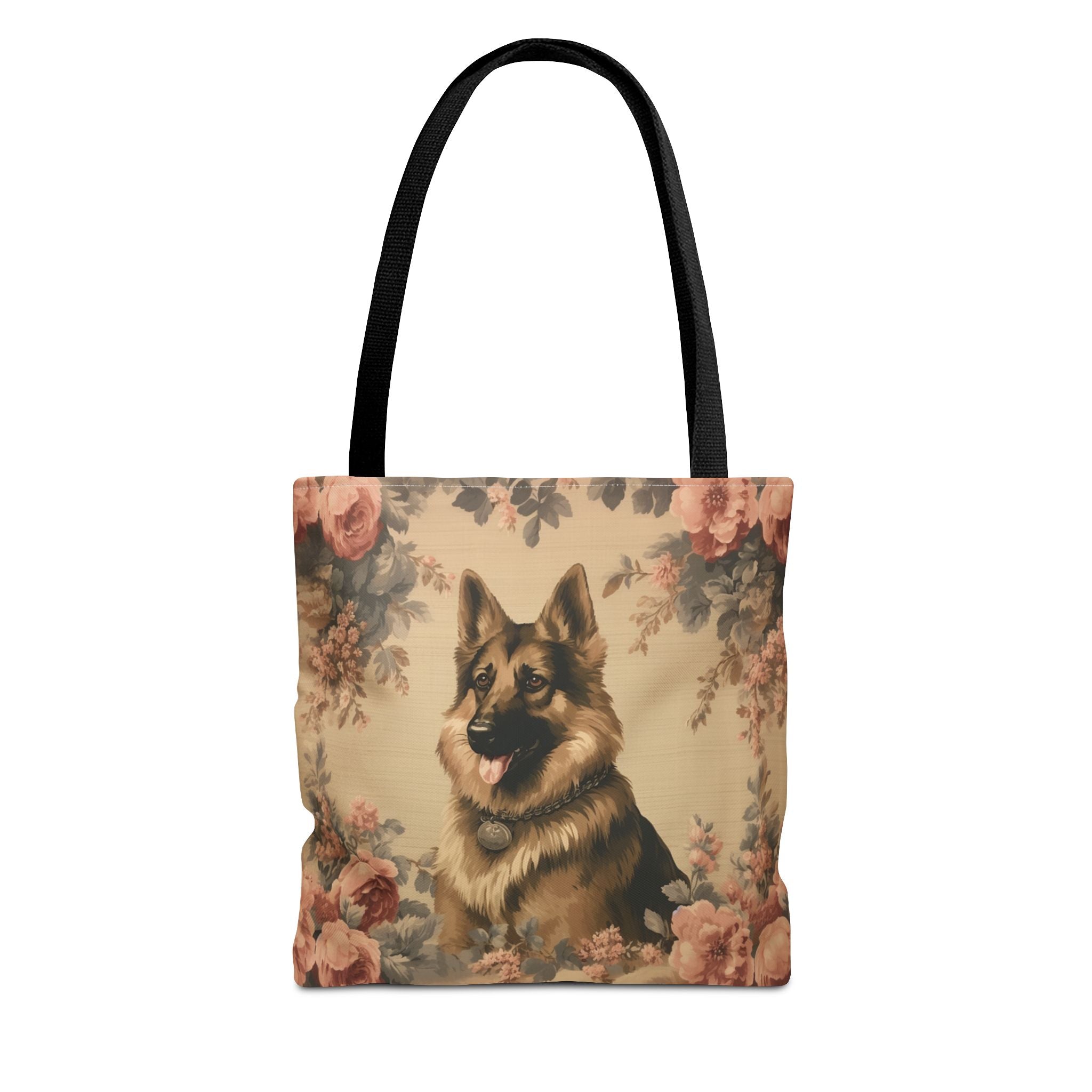 Elegant German Shepherd Floral Tote Bag, Eco-Friendly Canvas Gift - Darwin & Rose