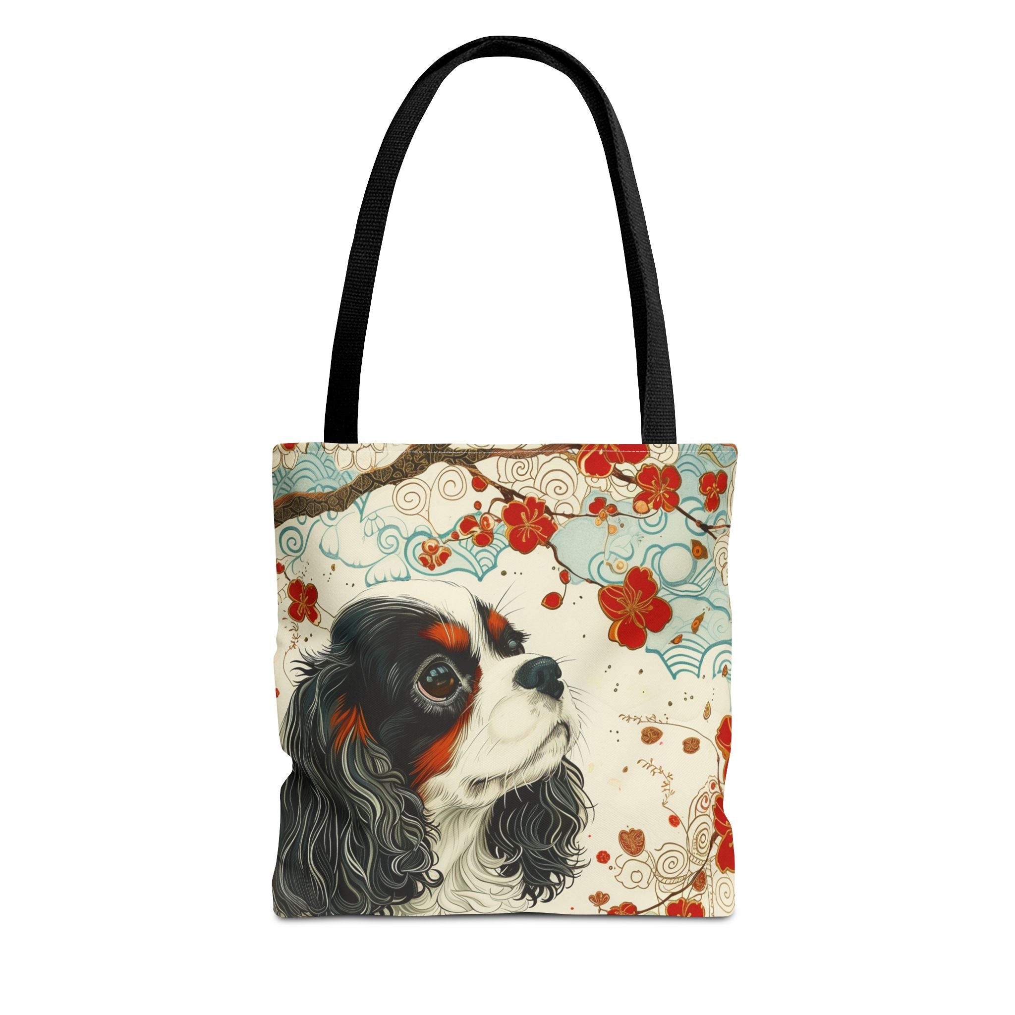 Cavalier King Charles Tote Bag, Elegant Floral Design for Dog Moms - Darwin & Rose