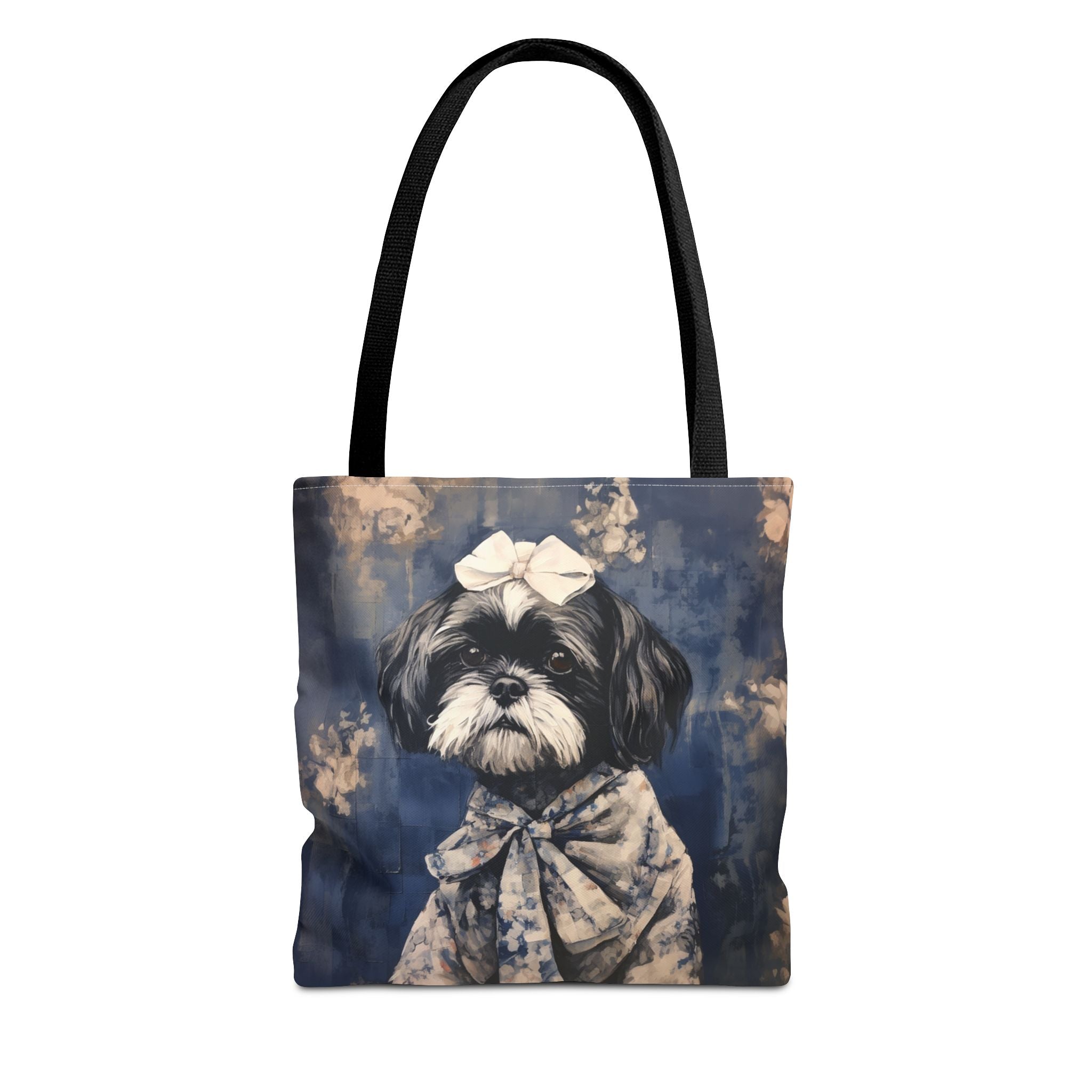 Shih Tzu Elegance Tote Bag, Floral Canvas, Stylish Dog Lover Gift - Darwin & Rose