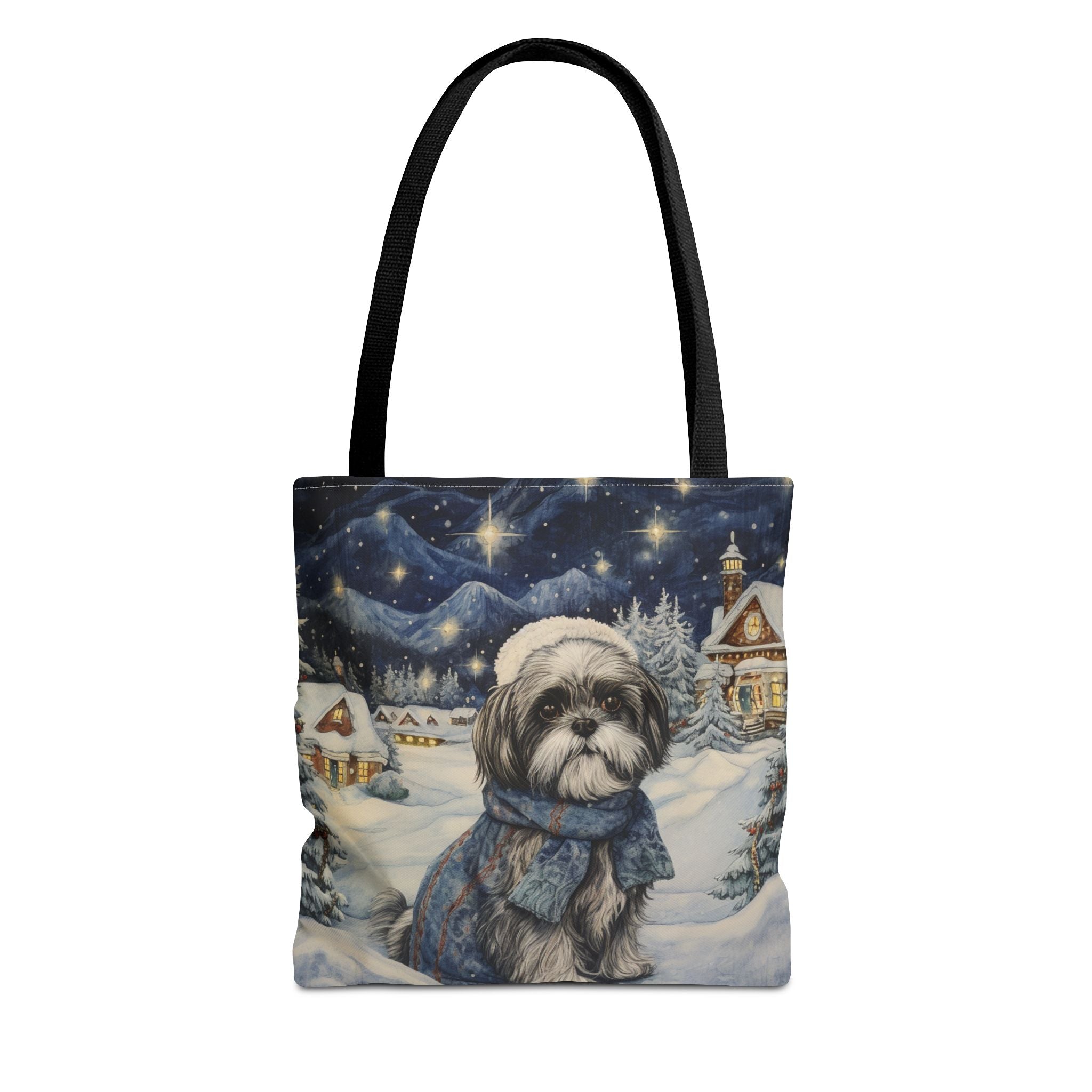 Winter Shih Tzu Tote Bag, Cozy Holiday Canvas for Dog Lovers - Darwin & Rose