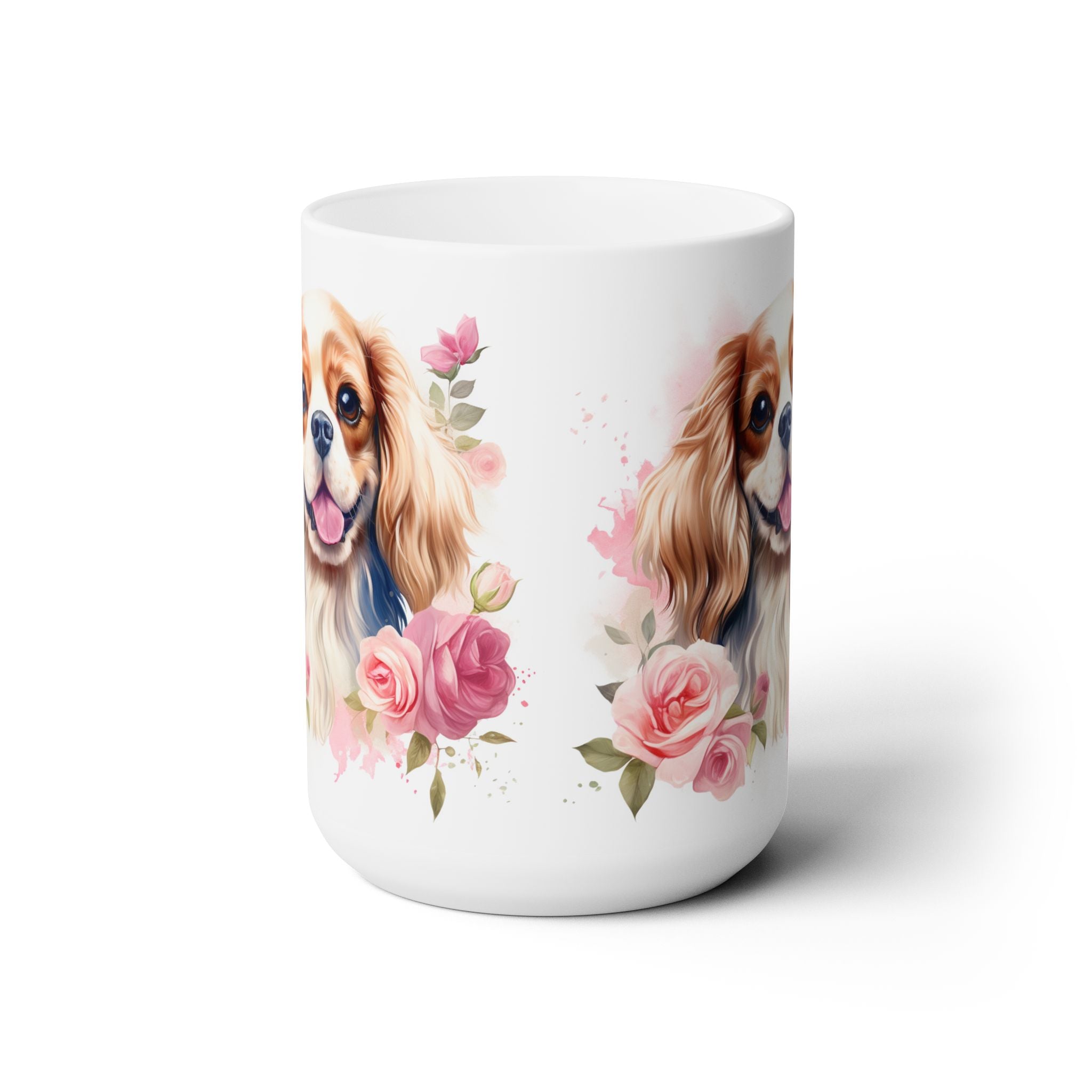 Cavalier King Charles Spaniel Floral Coffee Mug | Cavie Mom Gift - Darwin & Rose