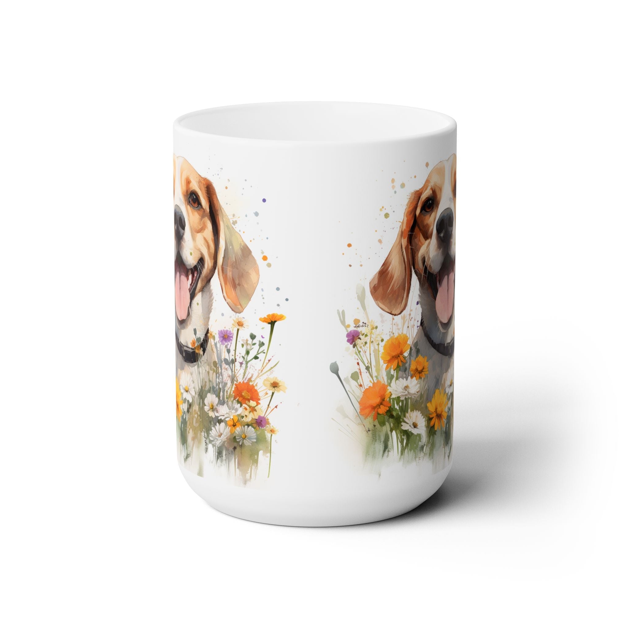 Beagle Bliss Coffee Mug - Floral Design, Dog Lover Gift - Darwin & Rose