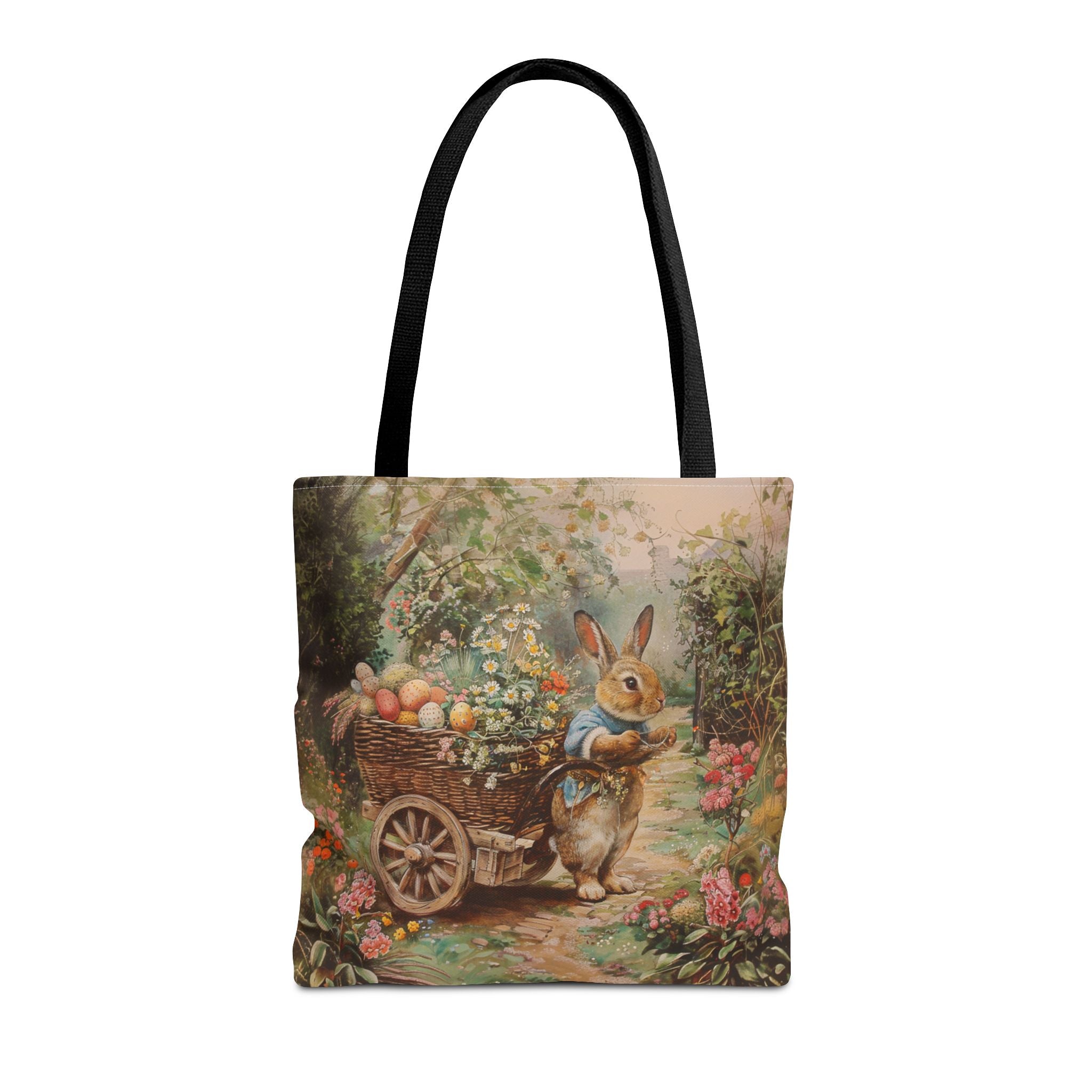 Whimsical Easter Bunny Garden Scene Tote Bag - Darwin & Rose
