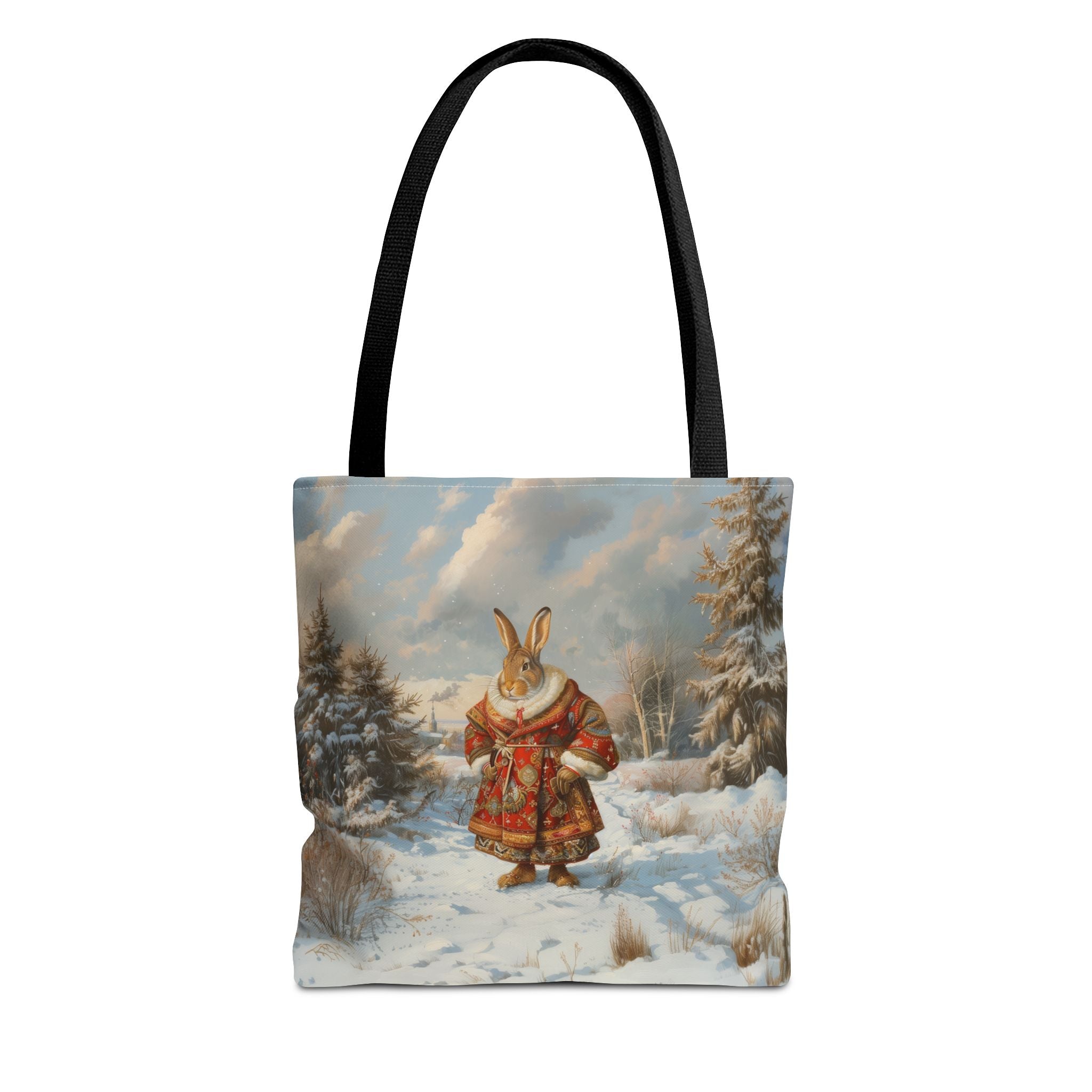 Winter Wonderland Rabbit Tote Bag, Festive Eco-Friendly Shopper - Darwin & Rose