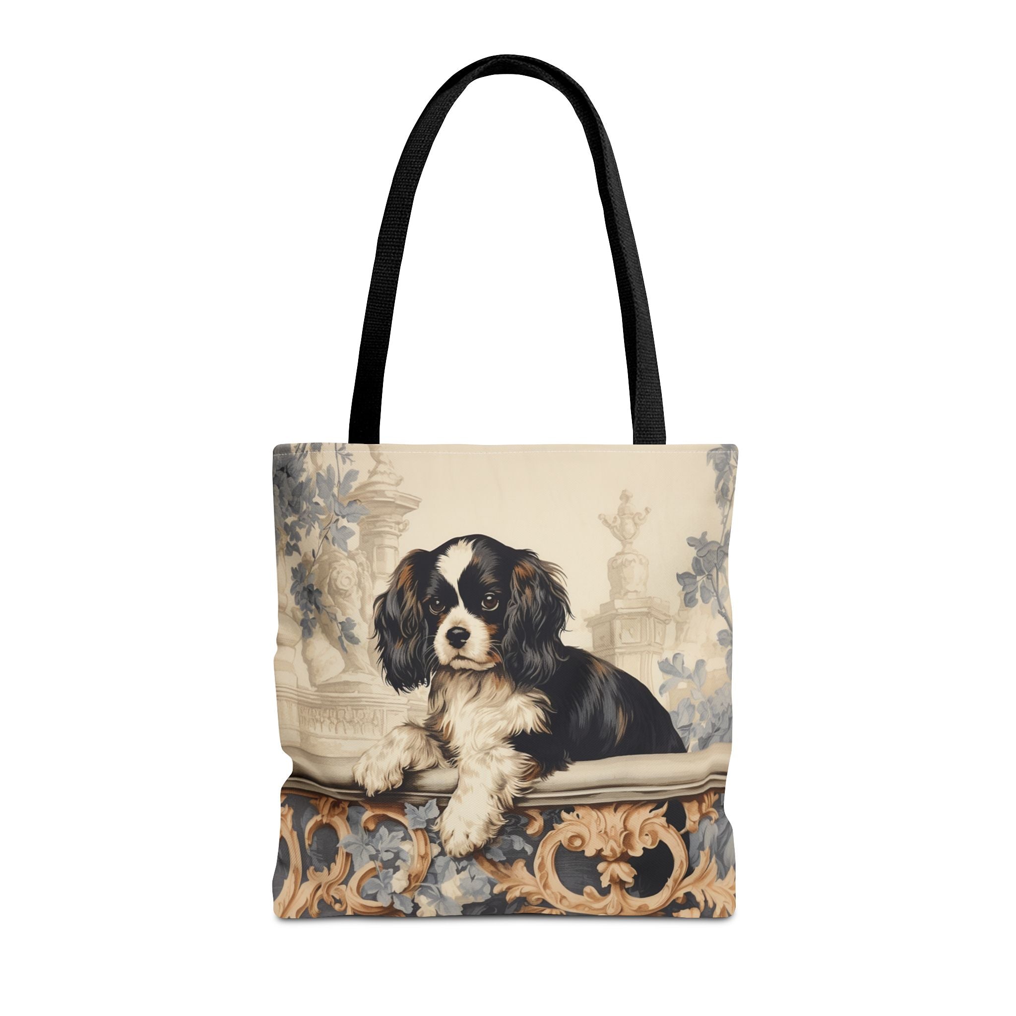 Elegant Tricolor Cavalier Tote Bag - Stylish Carryall for Dog Lovers - Darwin & Rose