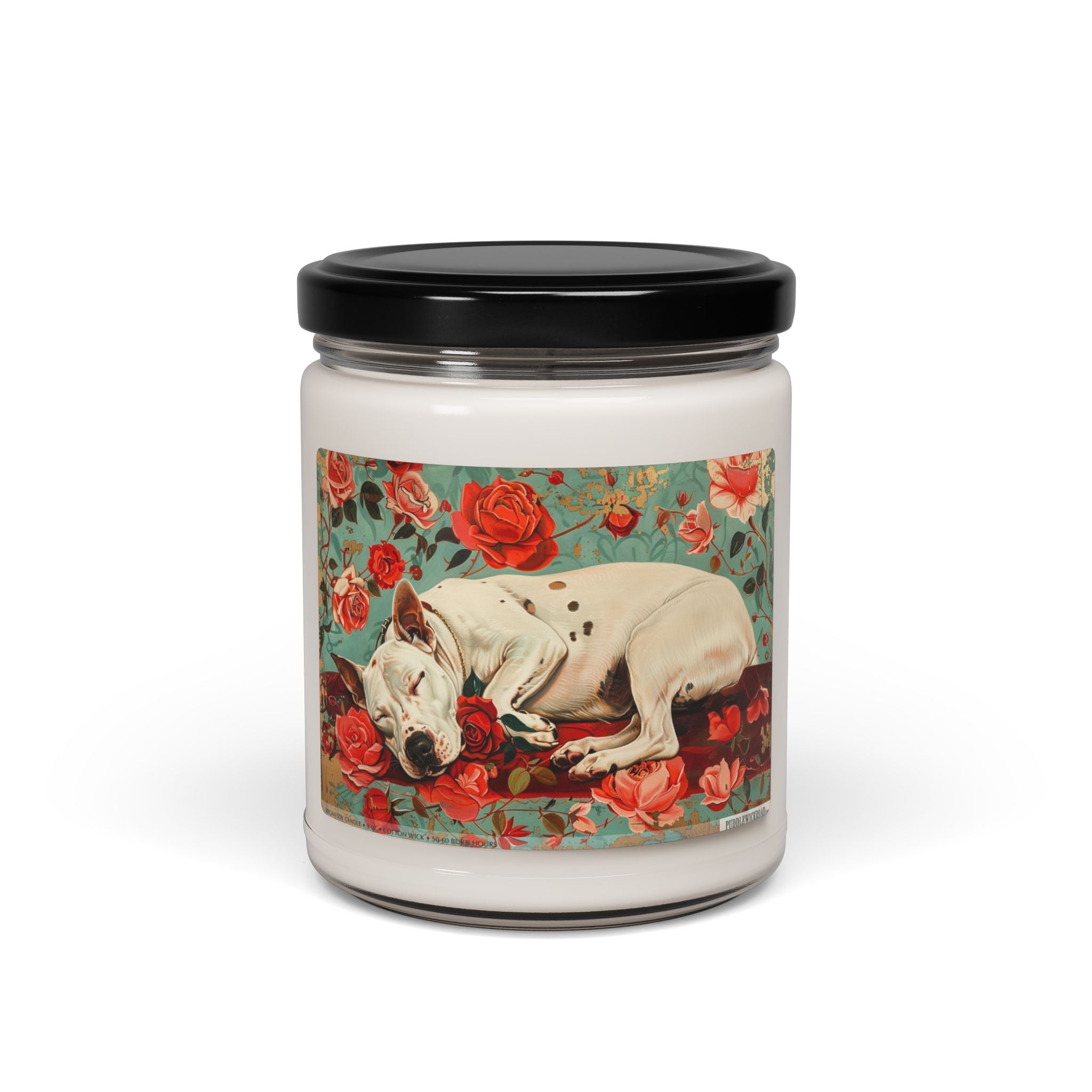Bull Terrier Rose Garden Soy Candle Gift - Darwin & Rose