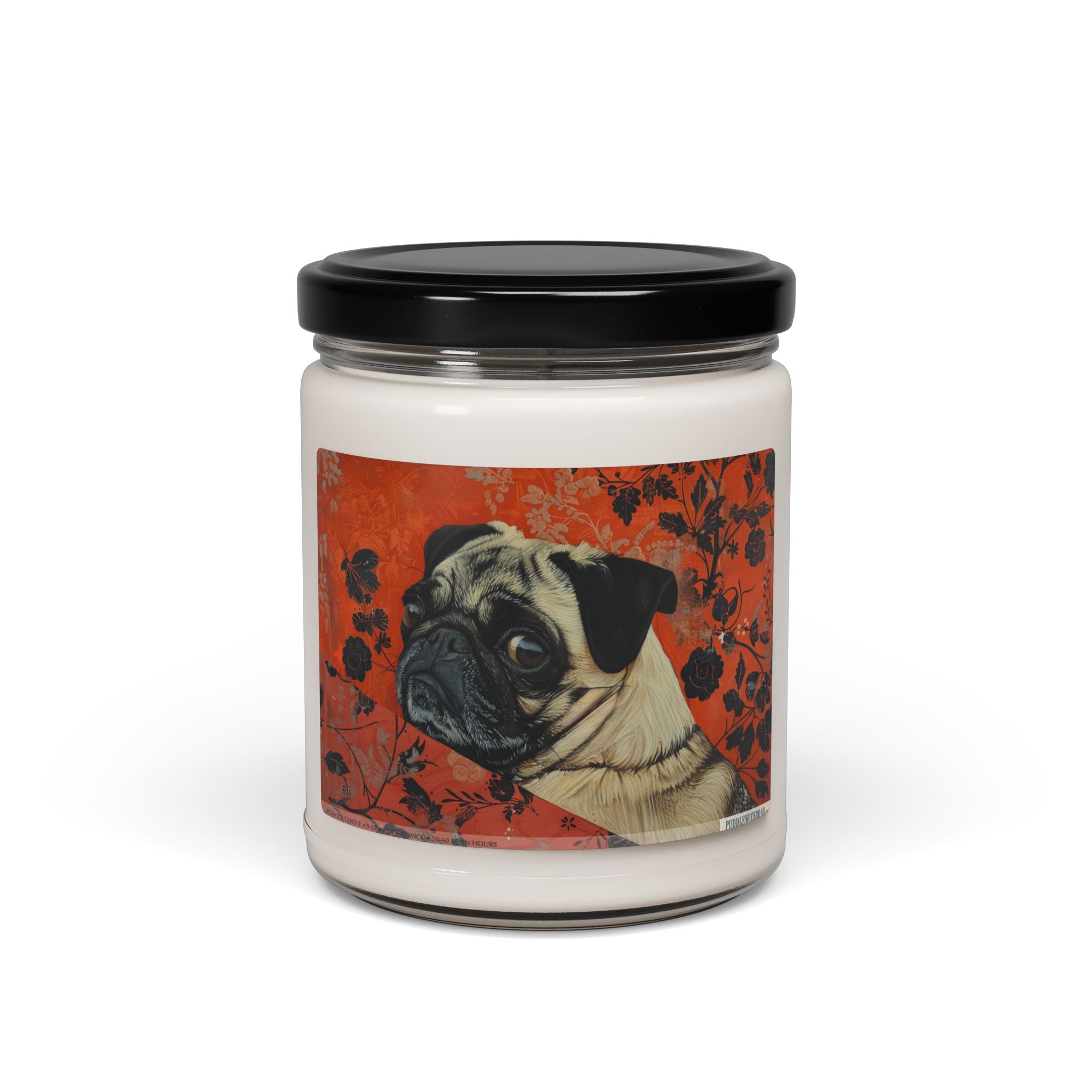 Pug Lover's Vintage Floral Soy Candle - Darwin & Rose