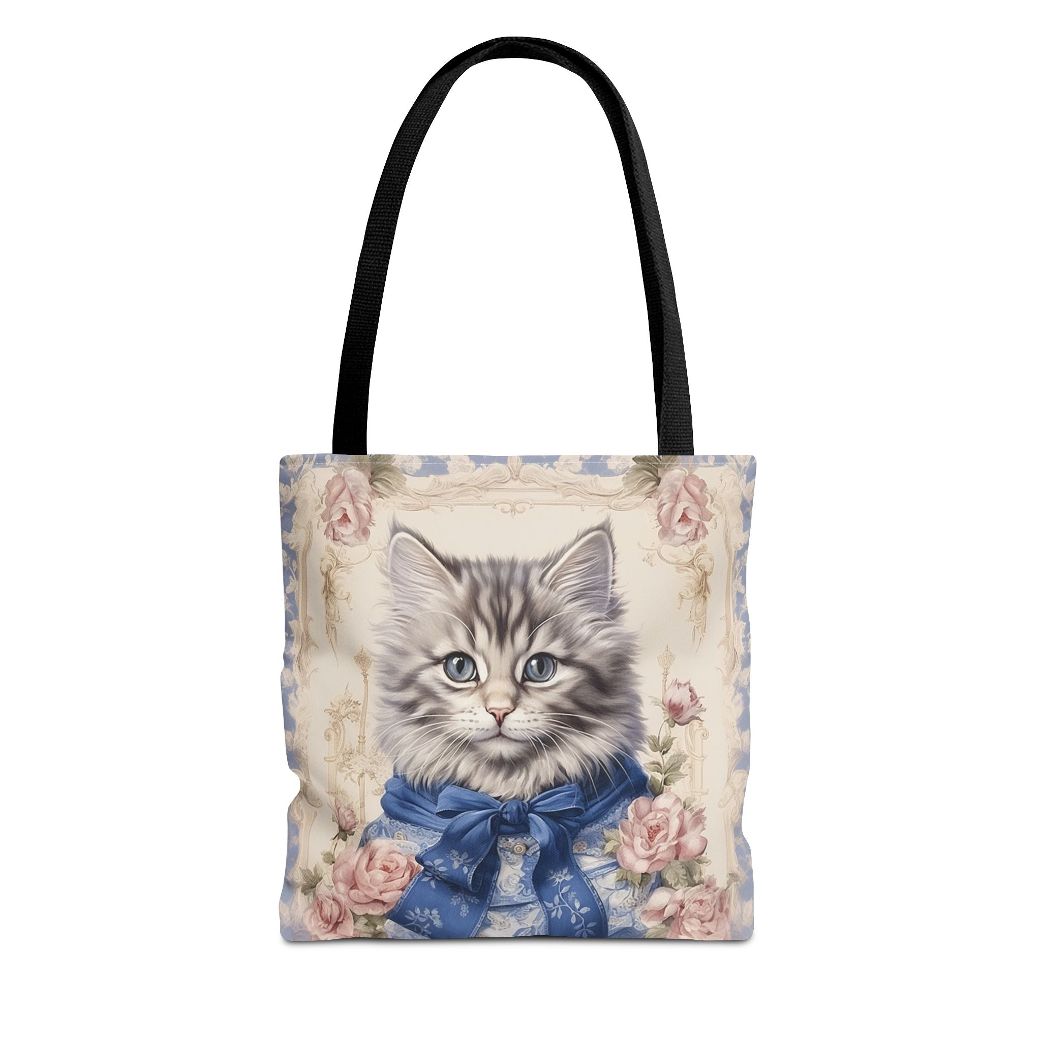 Charming Tabby Cat Tote Bag, Floral Vintage Design for Cat Lovers - Darwin & Rose
