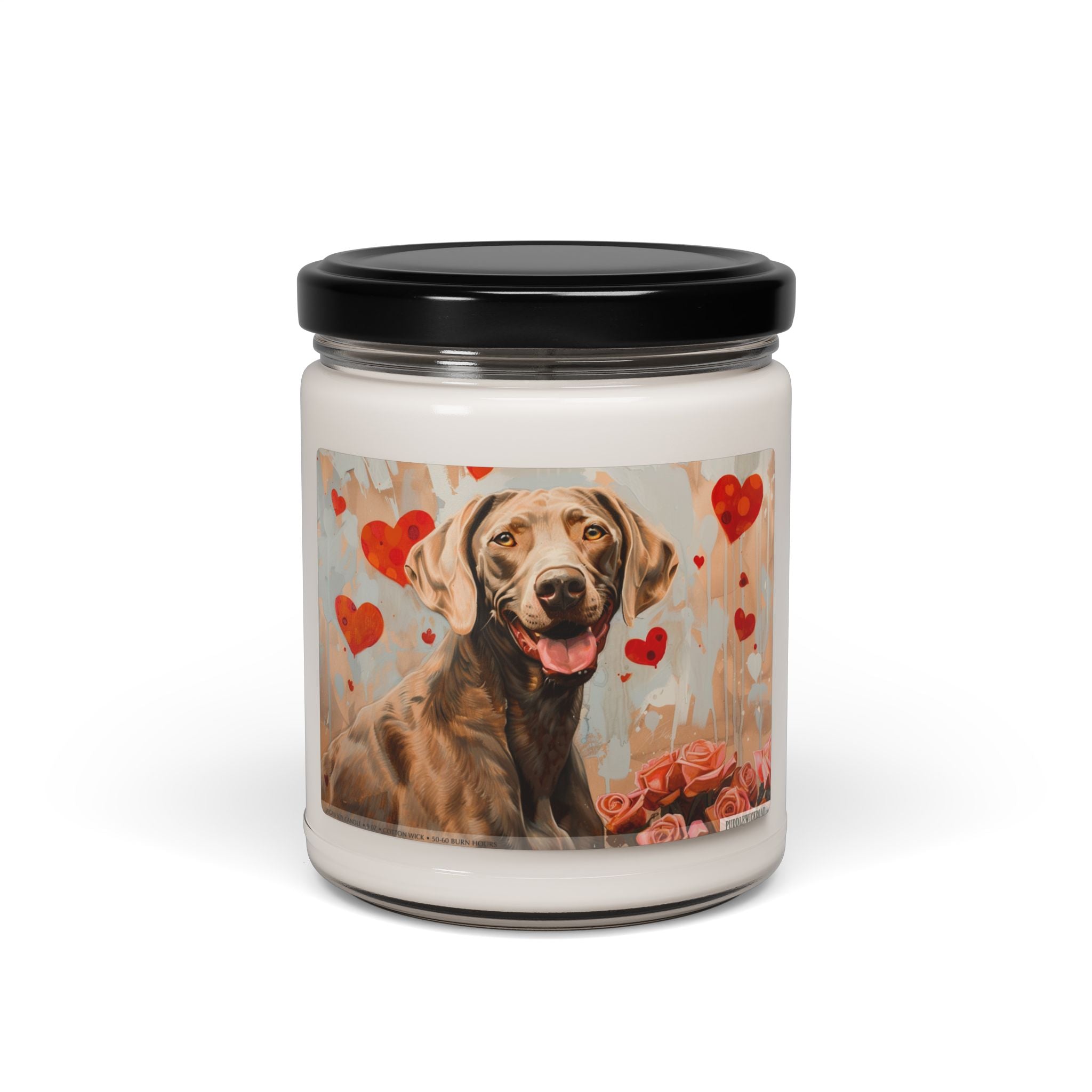 Weimaraner Love Candle - Adorable Dog Art Soy Candle Gift - Darwin & Rose