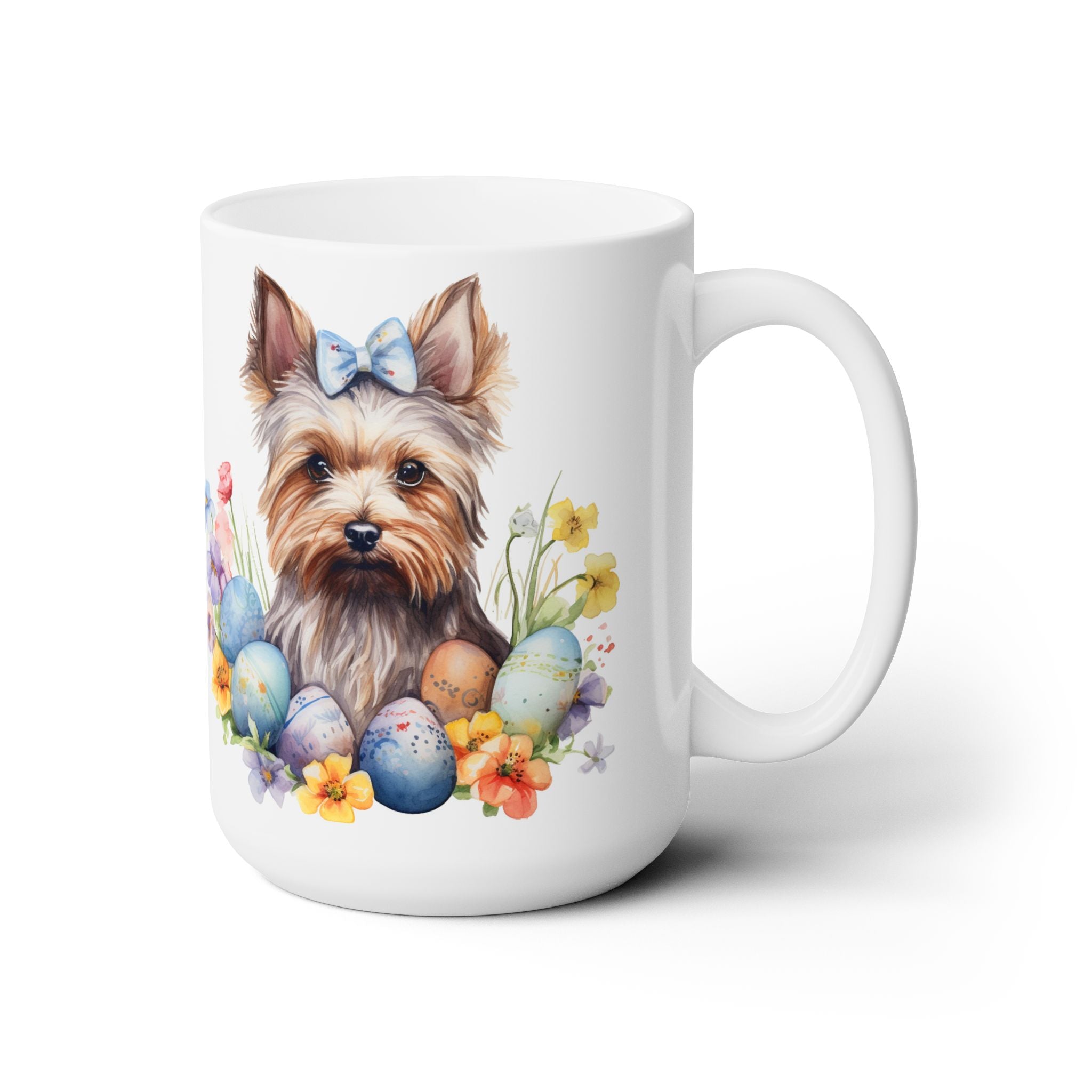 Yorkshire Terrier Easter Coffee Cup - Yorkie Lover Gift with Spring Charm - Darwin & Rose