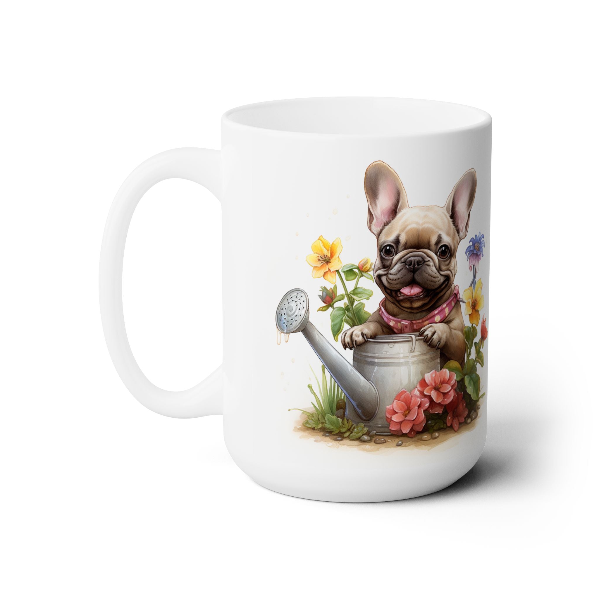 Frenchie Garden Bliss Mug - Adorable Floral French Bulldog Design - Darwin & Rose
