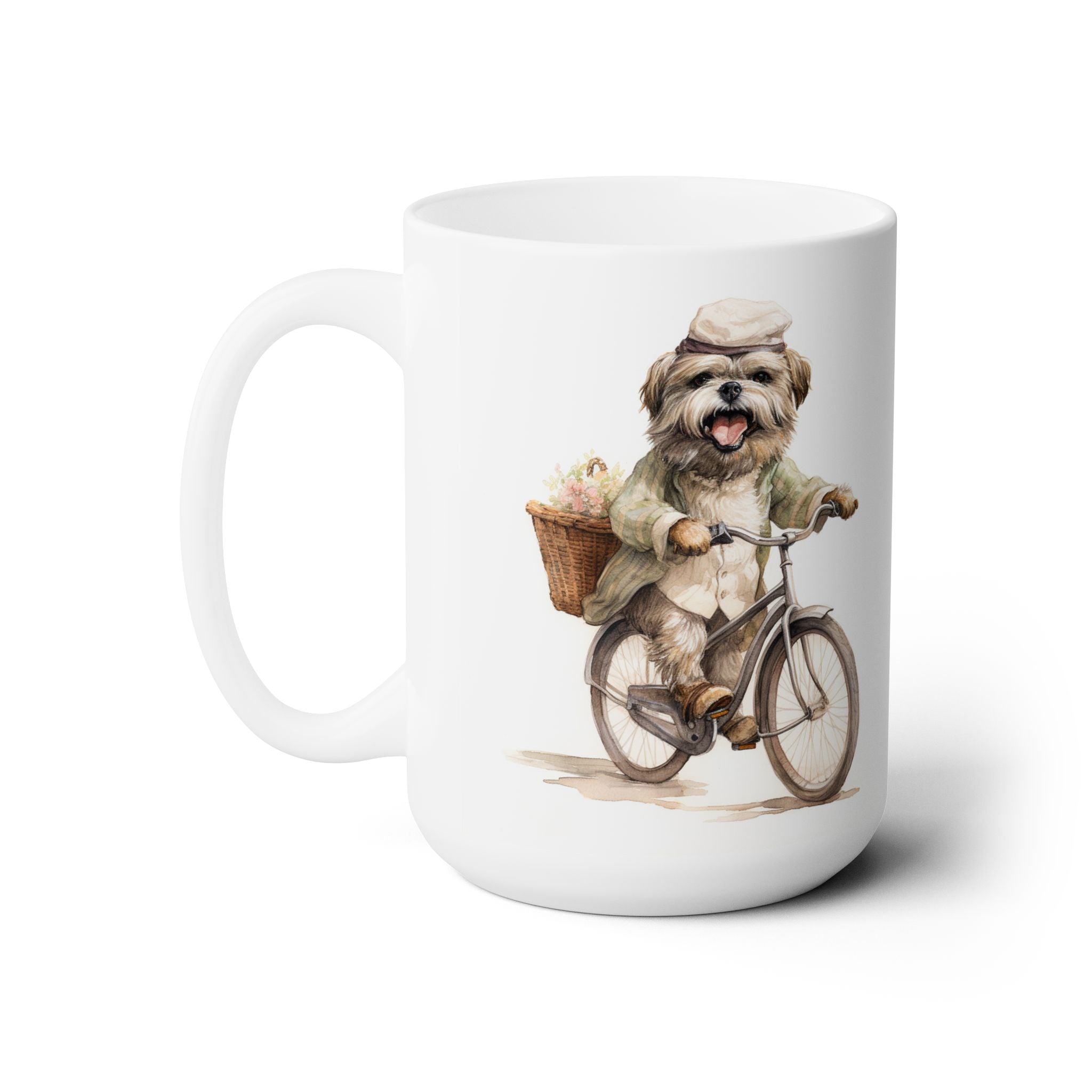 Shih Tzu Cyclist Mug - Cute Dog Lover Coffee Cup Gift - Darwin & Rose