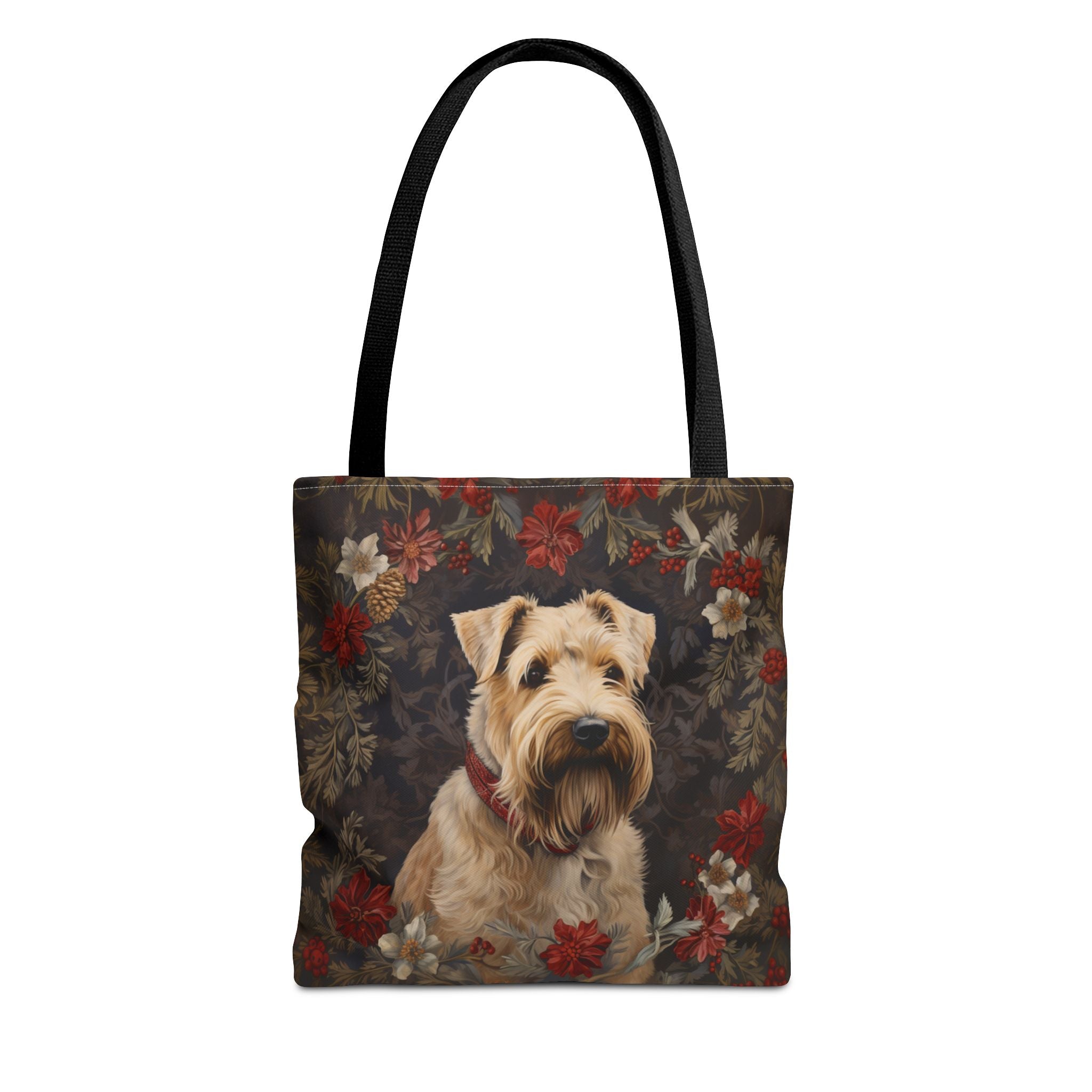 Wheaten Terrier Holiday Floral Canvas Tote Bag, Eco-Friendly Design - Darwin & Rose