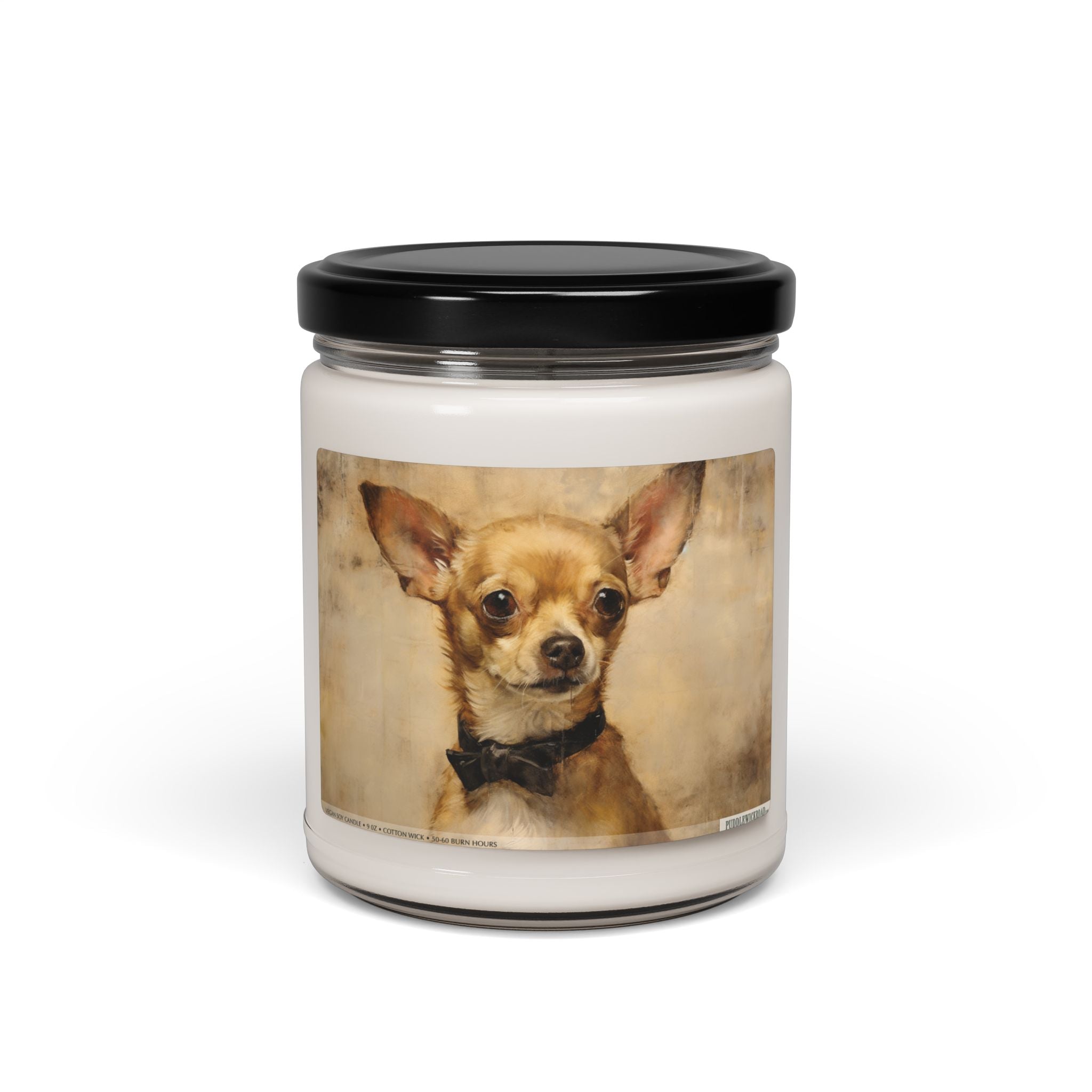 Charming Chihuahua Soy Candle - Dog Lover Gift, Vintage Art Decor - Darwin & Rose