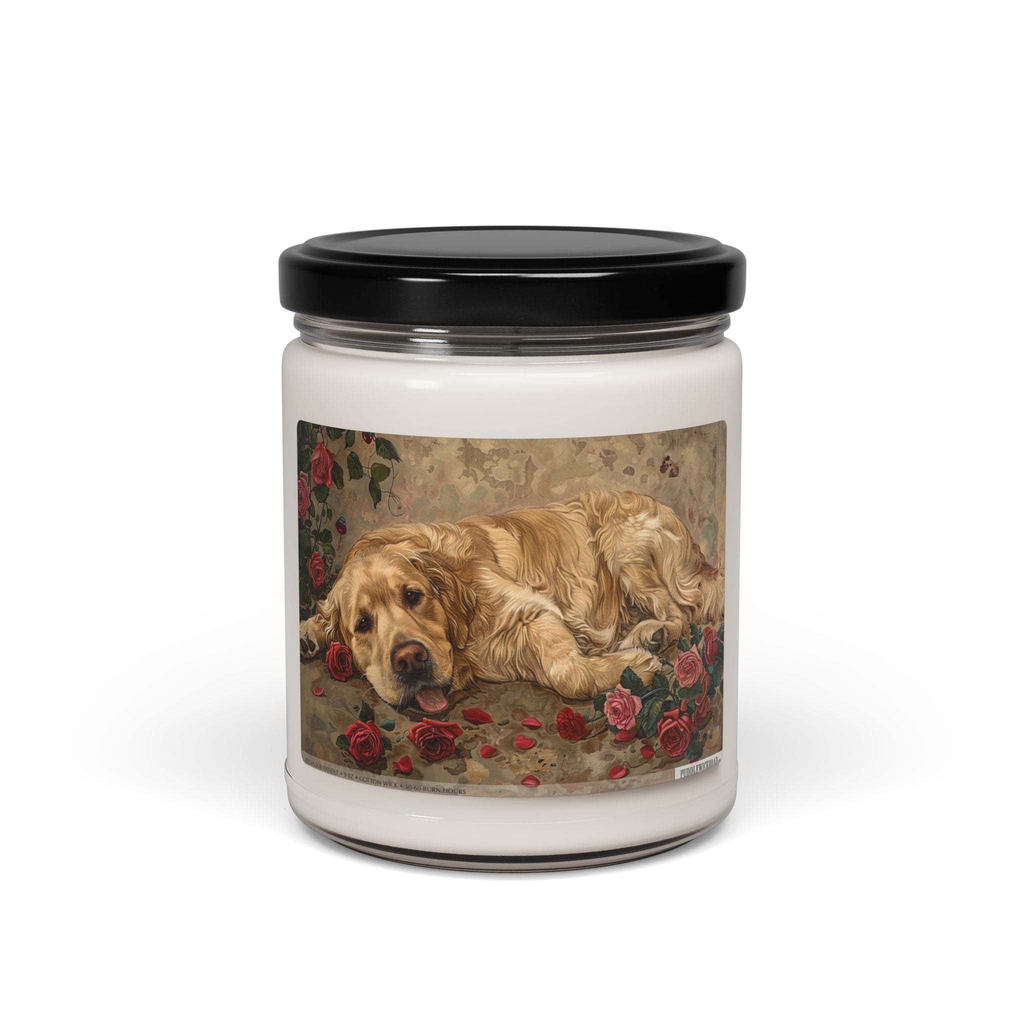 Golden Retriever Rose Garden Candle - Memorial & Pet Lover Gift - Darwin & Rose