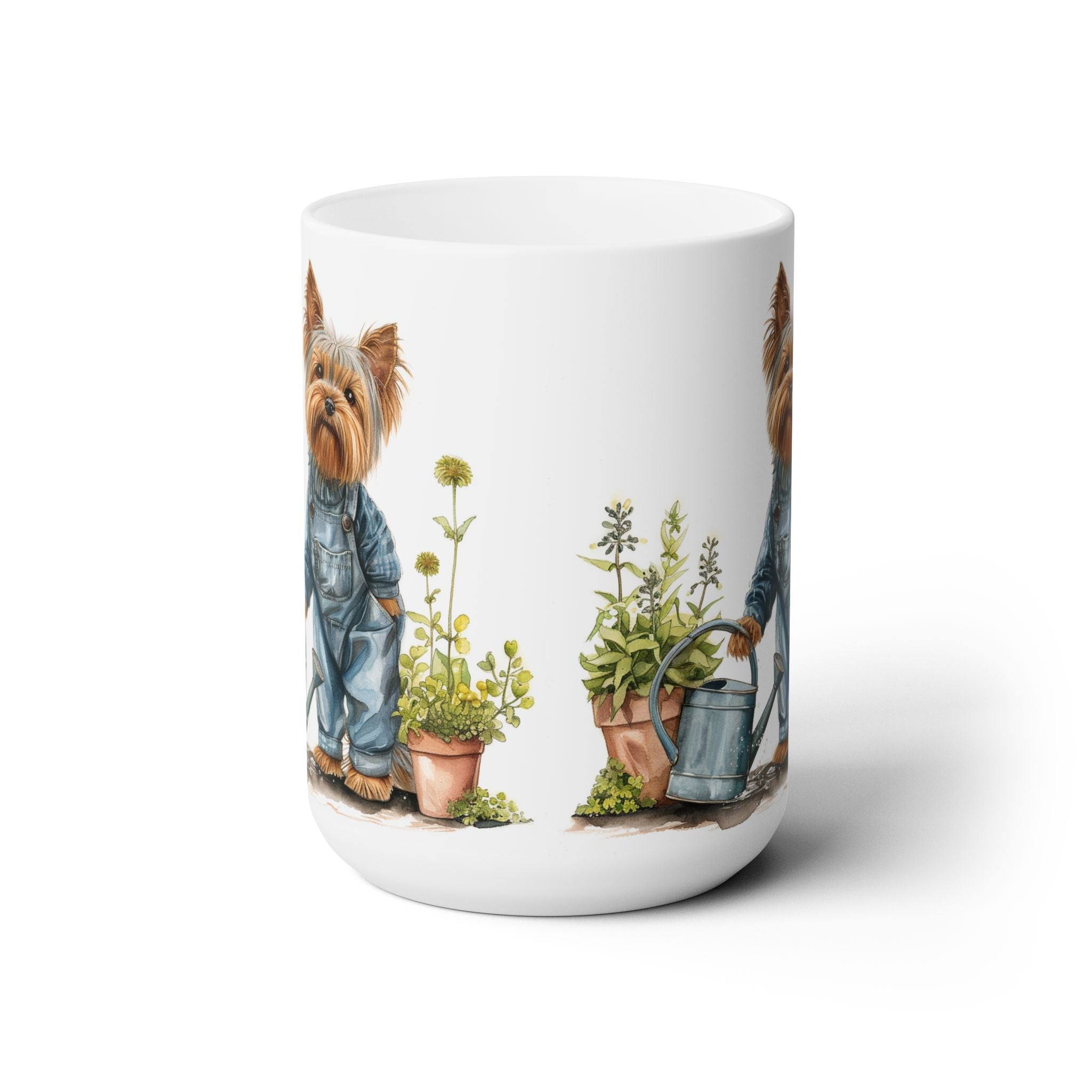 Yorkie Lover's Gardening Mug - Adorable Yorkshire Terrier Art - Darwin & Rose