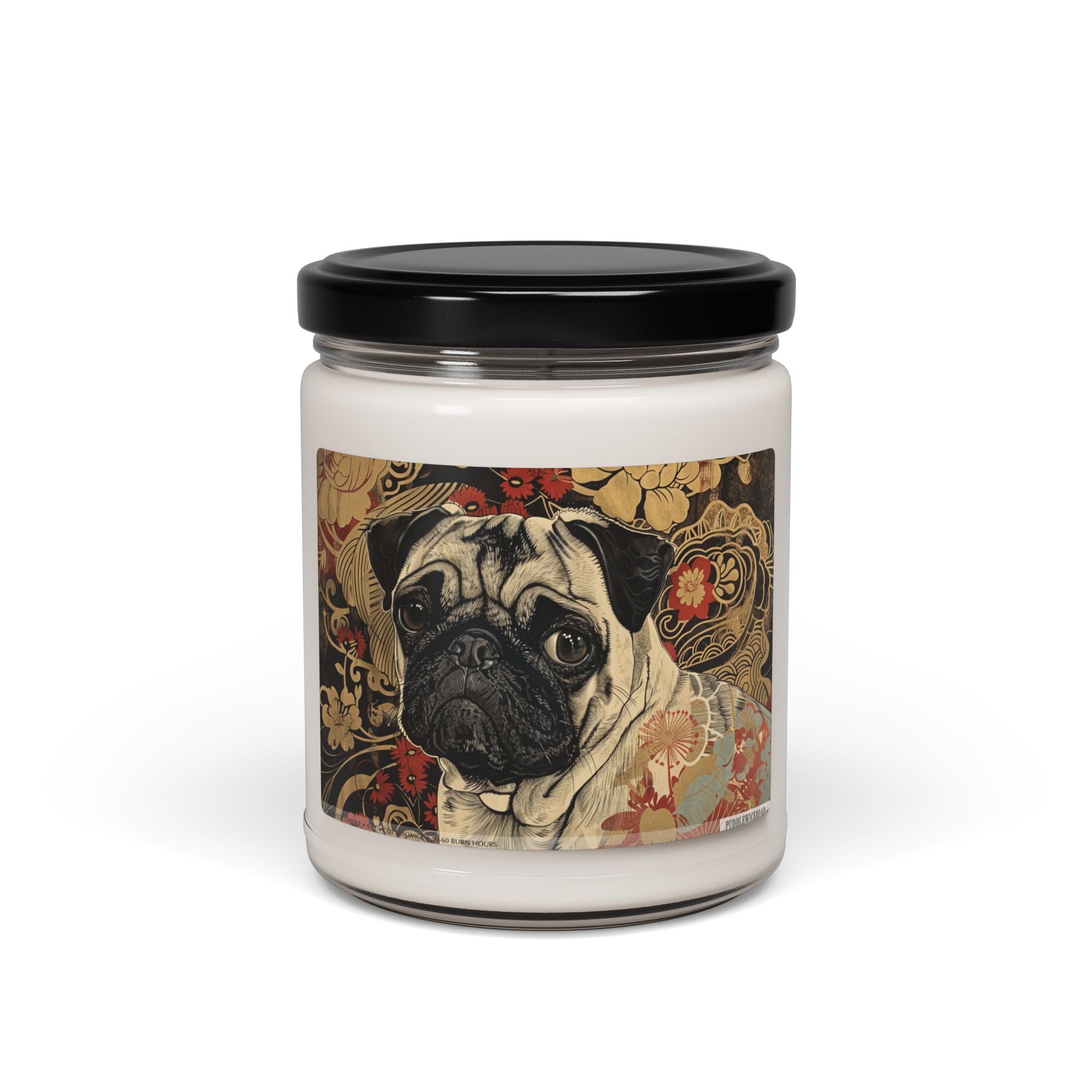 Vintage Pug Art Soy Candle - Thoughtful Gift for Dog Lovers - Darwin & Rose
