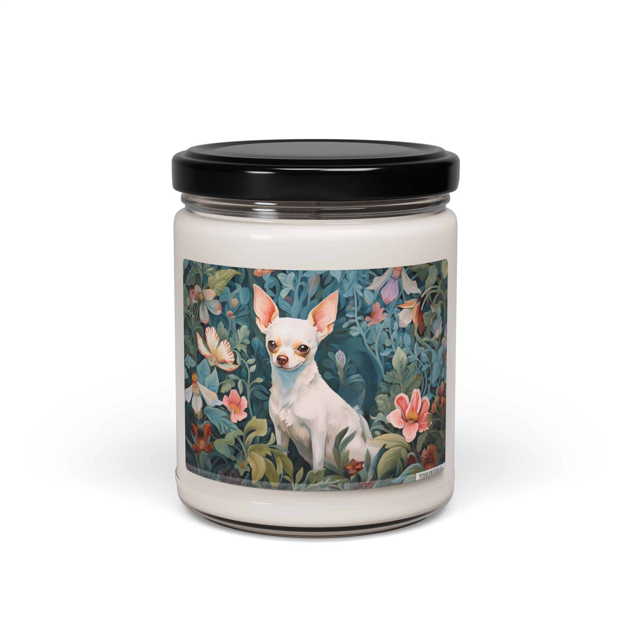 Charming Chihuahua Candle - Floral Art Dog Lover Gift - Darwin & Rose