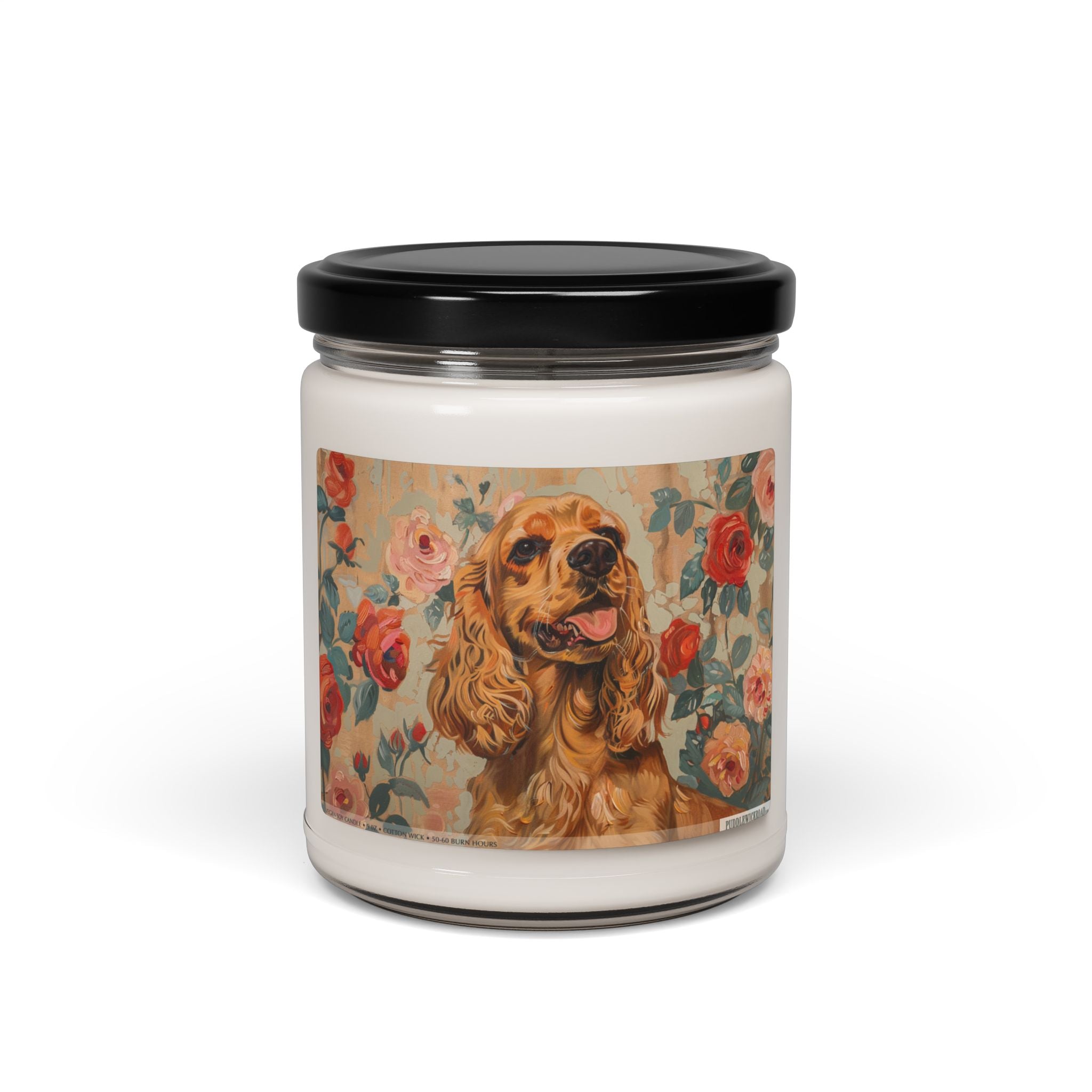 Golden Cocker Spaniel Candle - Vintage Floral Dog Lover Gift - Darwin & Rose