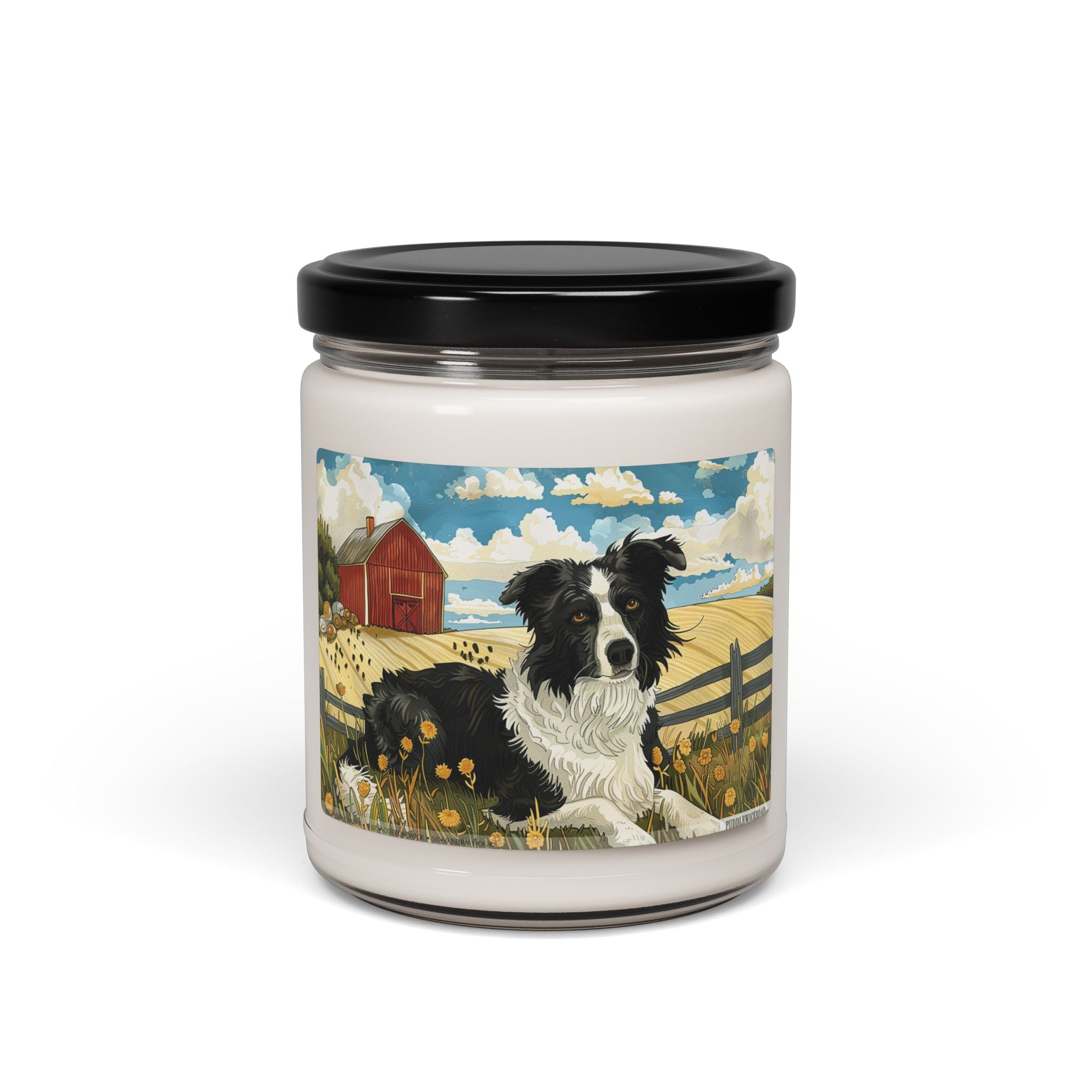 Farmhouse Border Collie Candle - Rustic Dog Lover Gift - Darwin & Rose