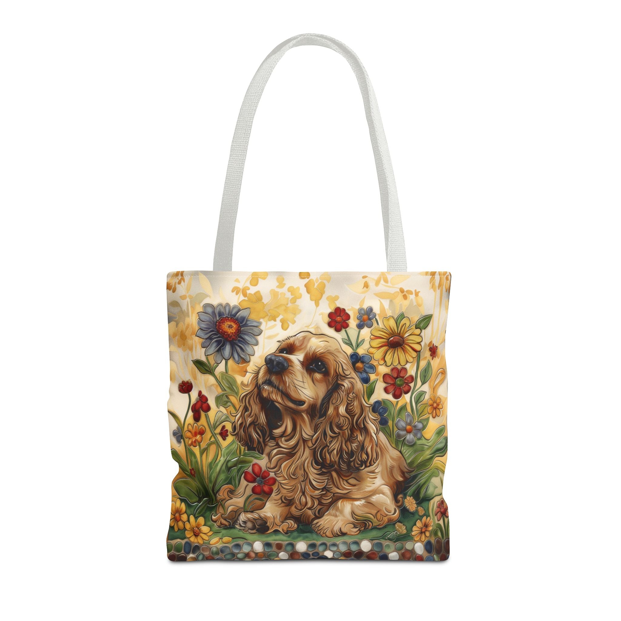 Cocker Spaniel Garden Blooms Canvas Tote Bag - Eco-Friendly Gift - Darwin & Rose