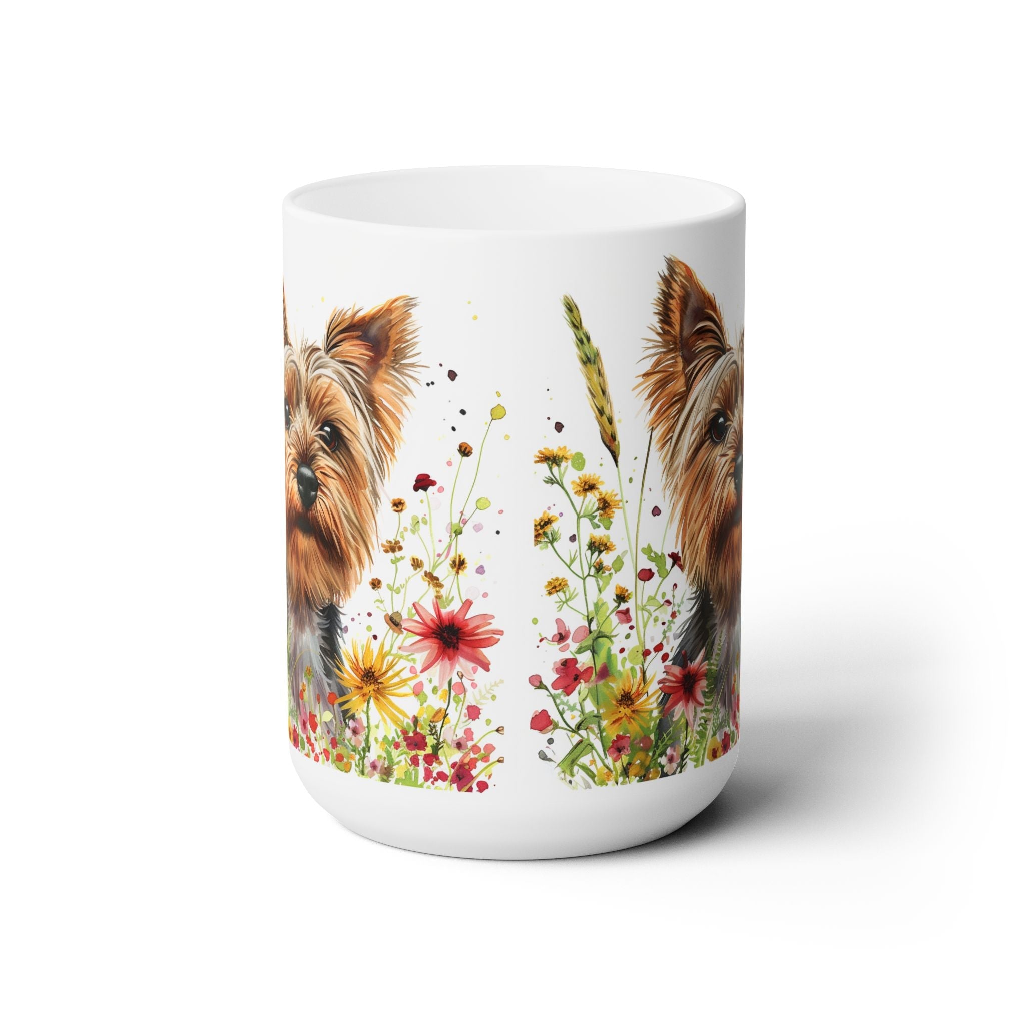 Yorkie Bloom Mug - Yorkshire Terrier Dog Lover Gift, Floral Design - Darwin & Rose