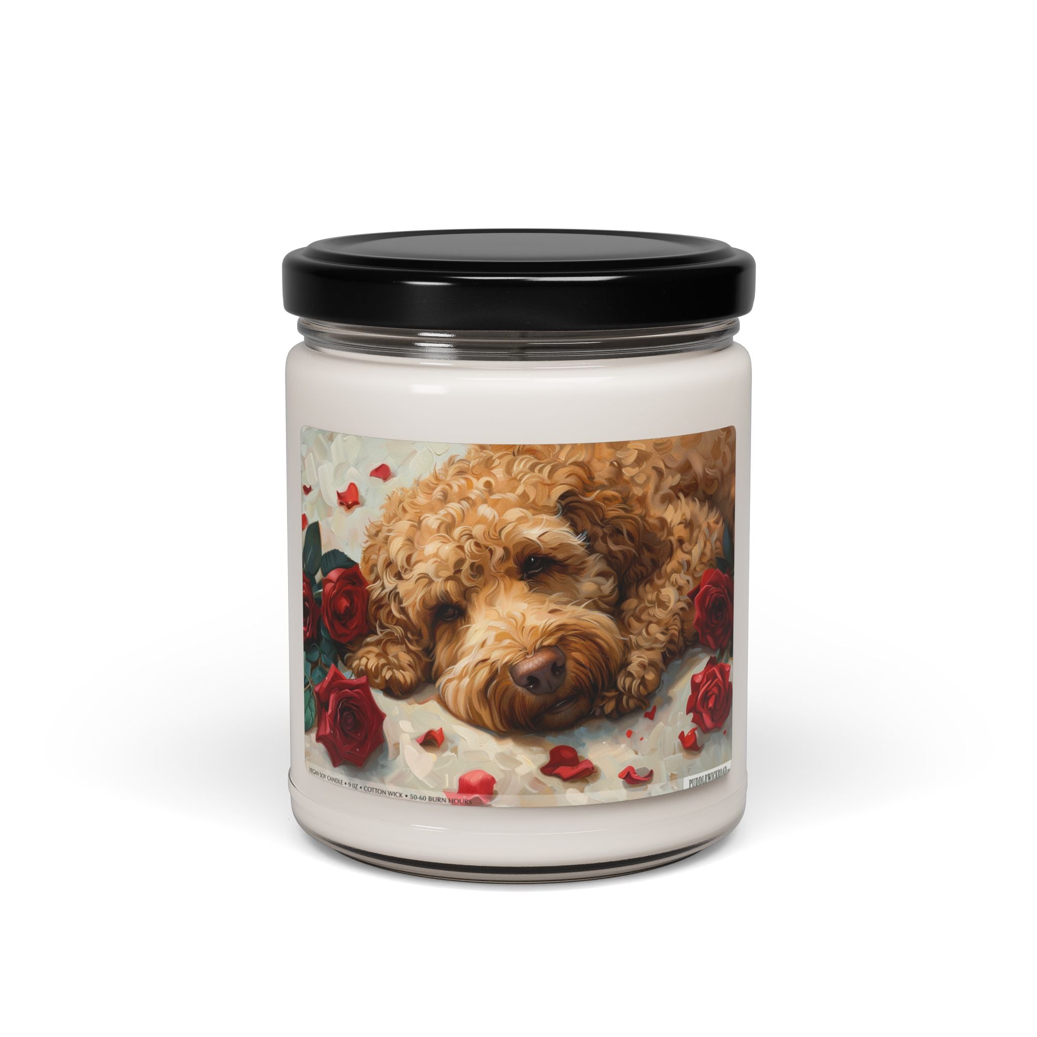 Labradoodle Rose Art Candle - Cozy Gift for Dog Lovers - Darwin & Rose