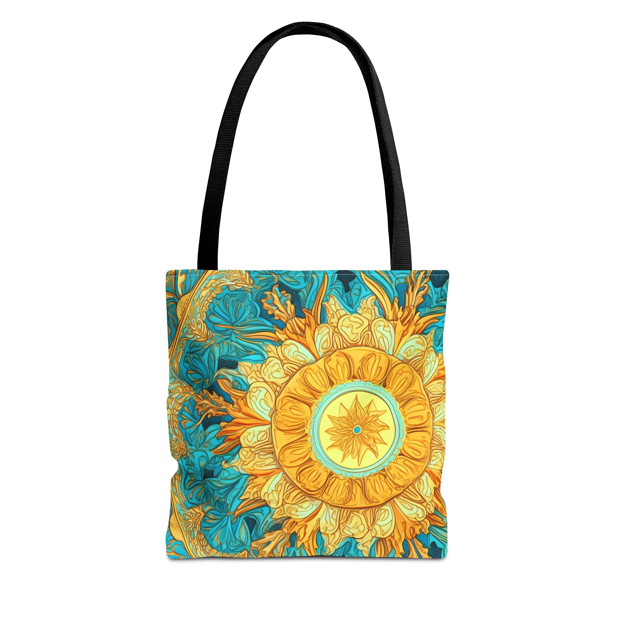 Radiant Sunburst Tote Bag, Eco-Friendly Artistic Grocery Tote - Darwin & Rose