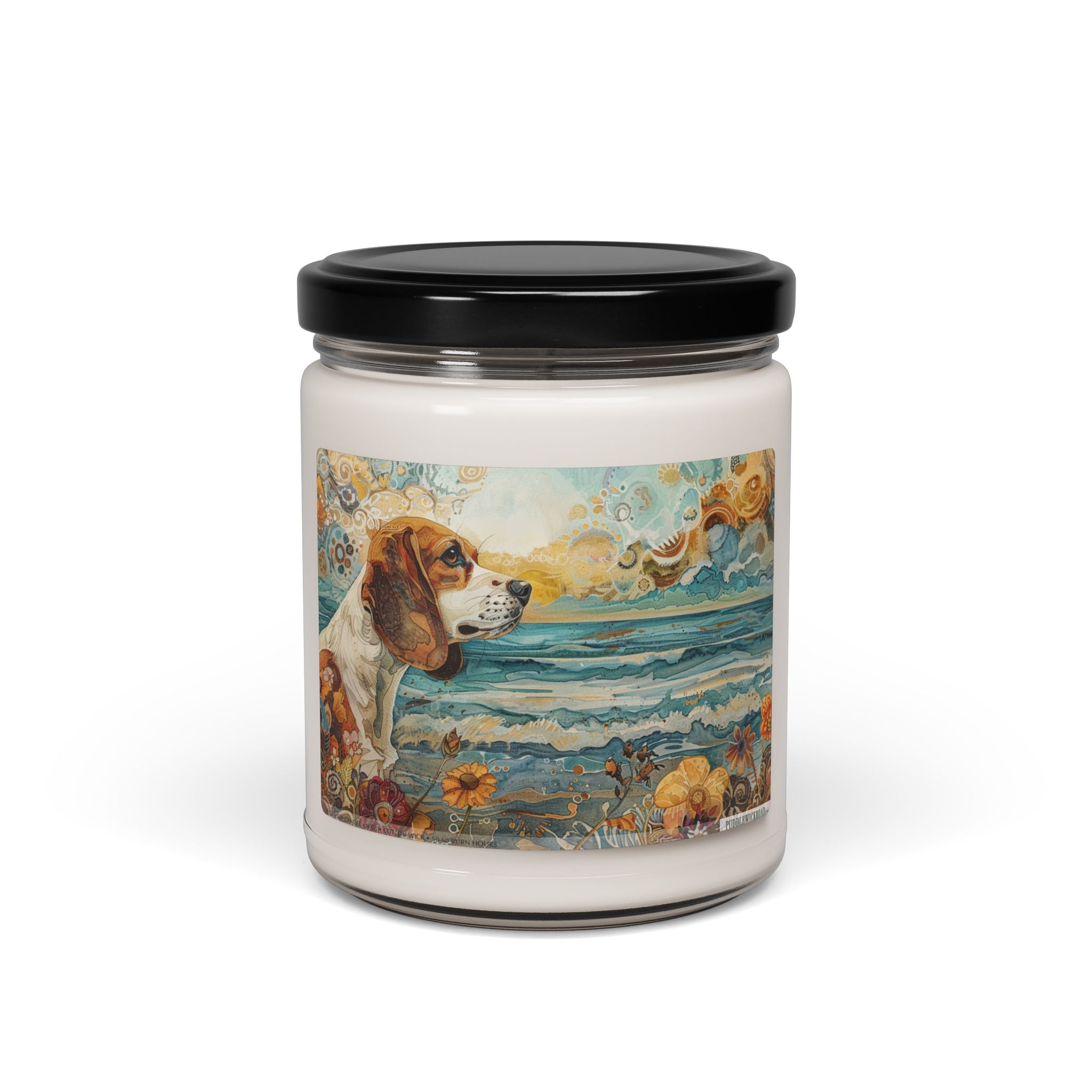 Beagle Serenity Memorial Soy Candle, Vintage Art Dog Lover Gift - Darwin & Rose