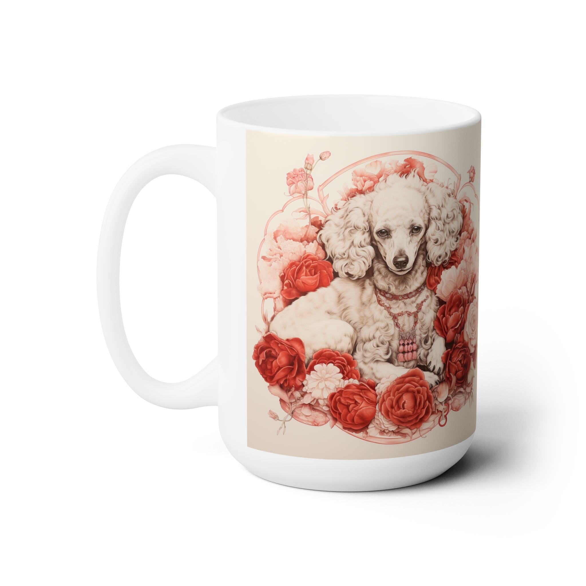 Elegant Poodle Mug - Floral Design for Dog Lovers - Darwin & Rose