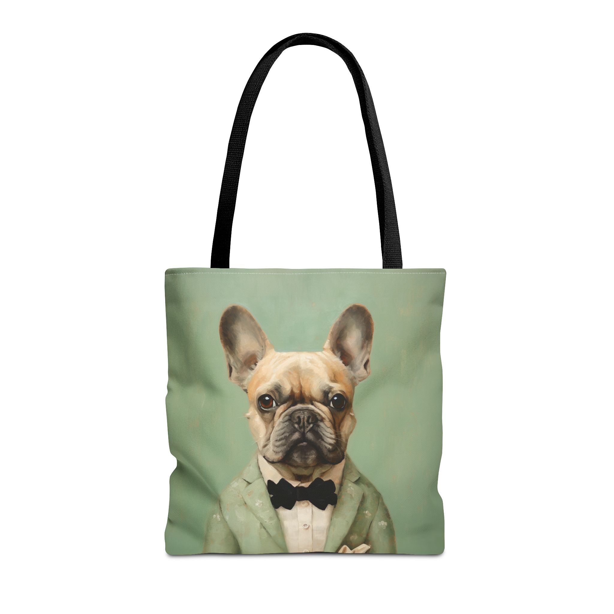 Dapper French Bulldog Tote Bag - Vintage Green, Eco-Friendly Canvas - Darwin & Rose