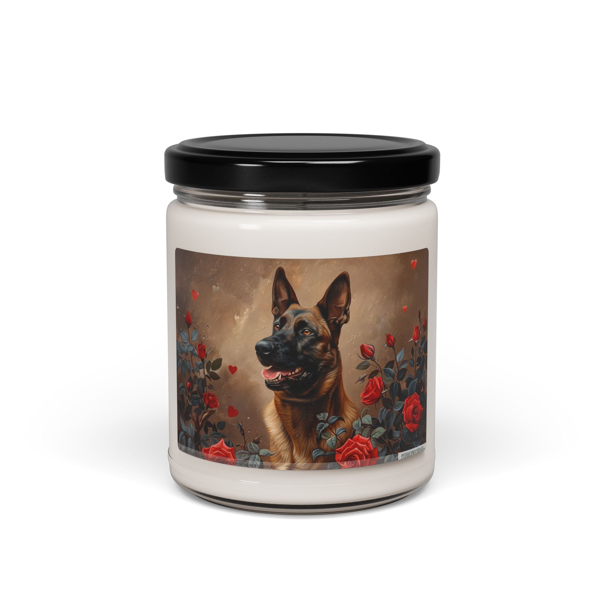 Belgian Malinois Rose Garden Soy Candle - Pet Lover Gift - Darwin & Rose