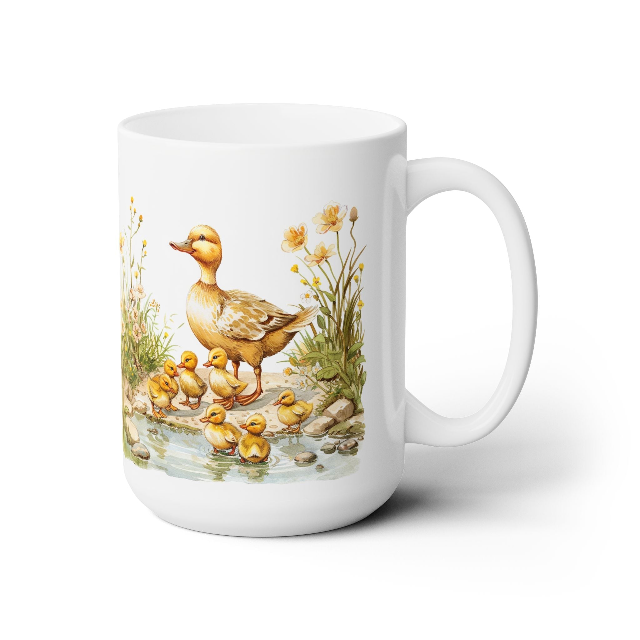 Mother Duck and Ducklings Nature Scene Coffee Mug, Perfect Gift for Bird Lovers - Darwin & Rose