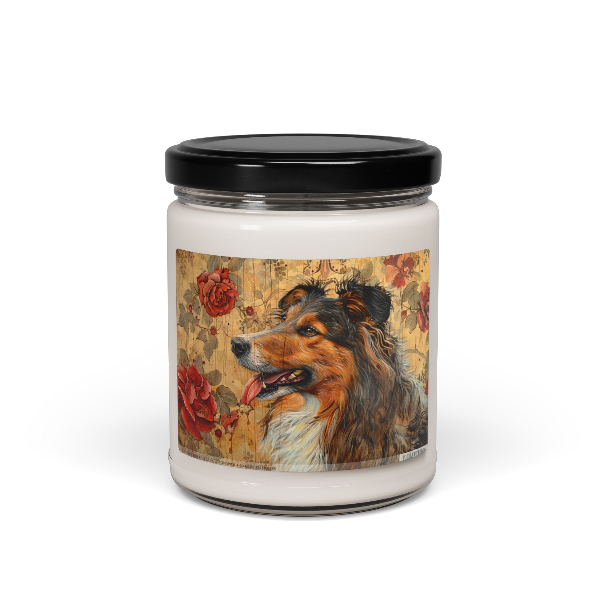Rustic Collie Candle - Vintage Art Gift for Dog Lovers - Darwin & Rose