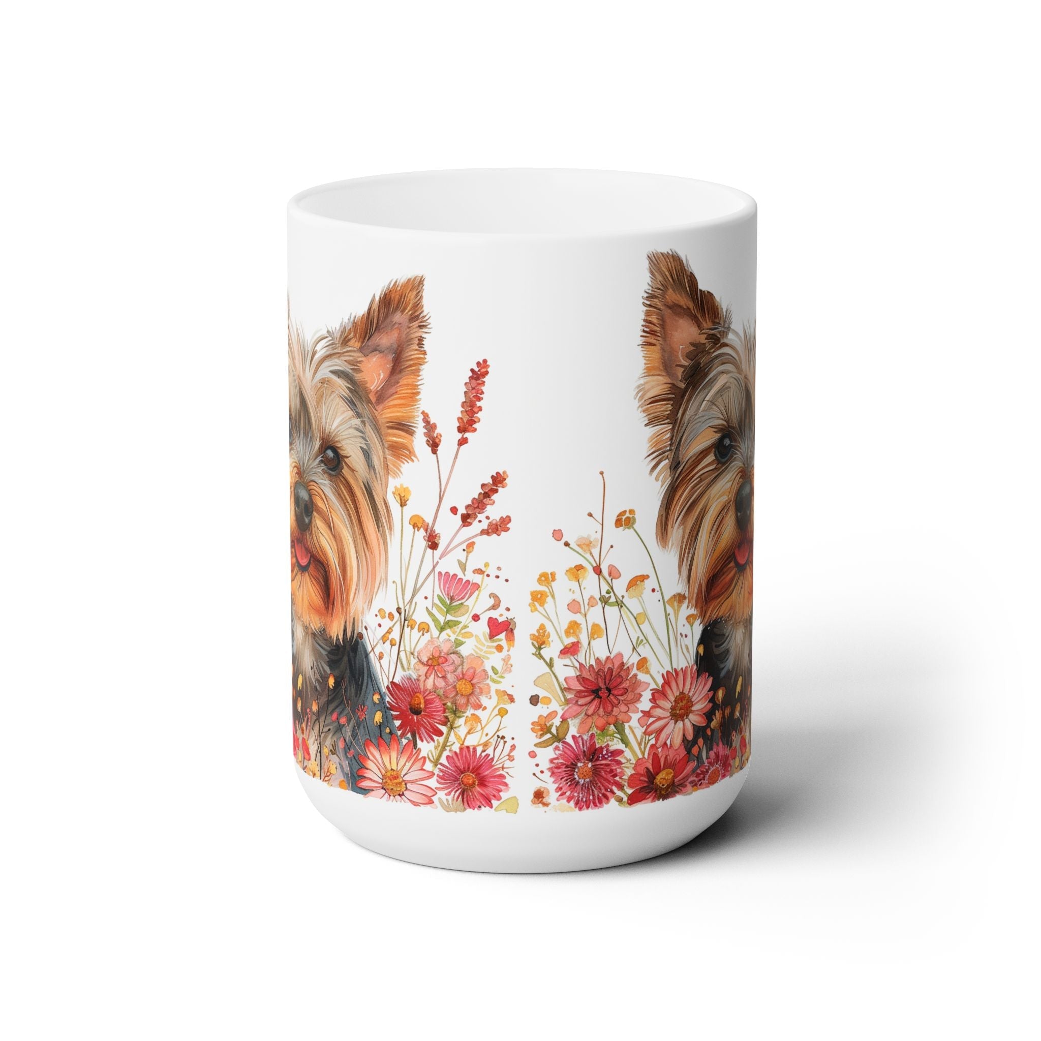 Yorkie Blossom Mug - Yorkshire Terrier Coffee Cup for Dog Lovers - Darwin & Rose