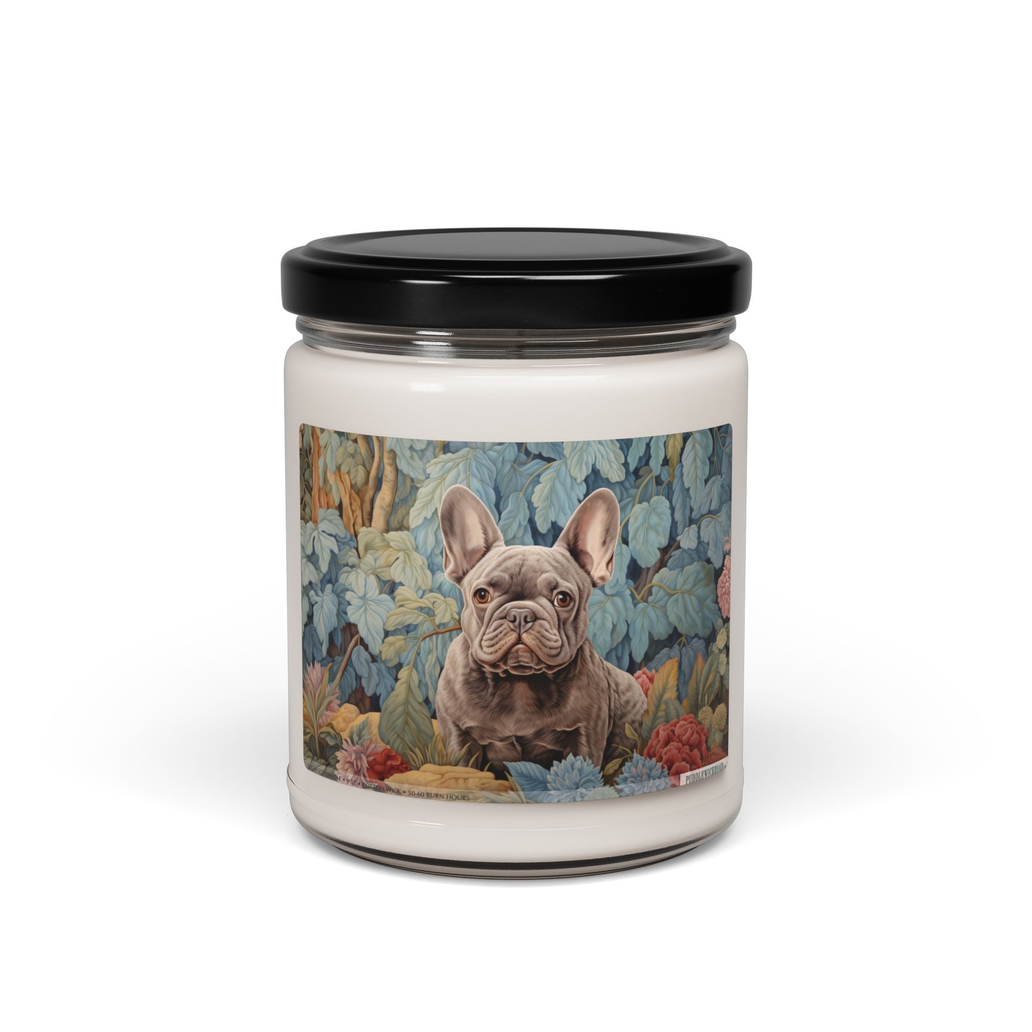 Frenchie Floral Soy Candle - Bulldog Lover Gift & Memorial Keepsake - Darwin & Rose