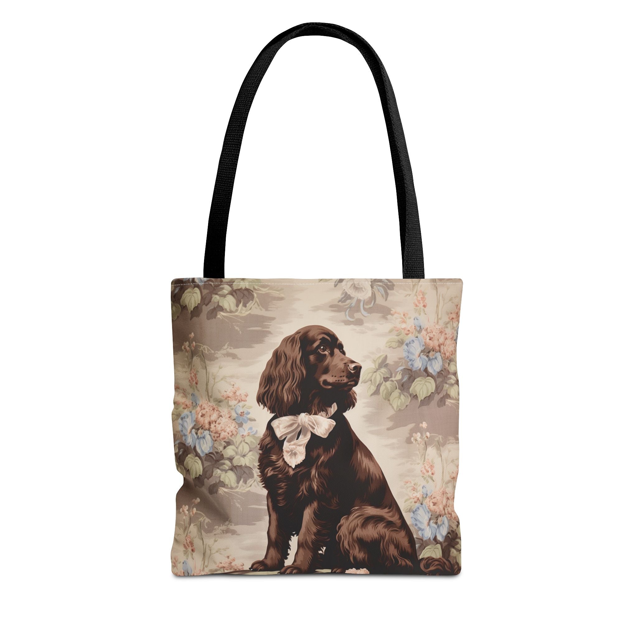 Chocolate Cocker Spaniel Tote Bag - Floral Vintage Design - Darwin & Rose