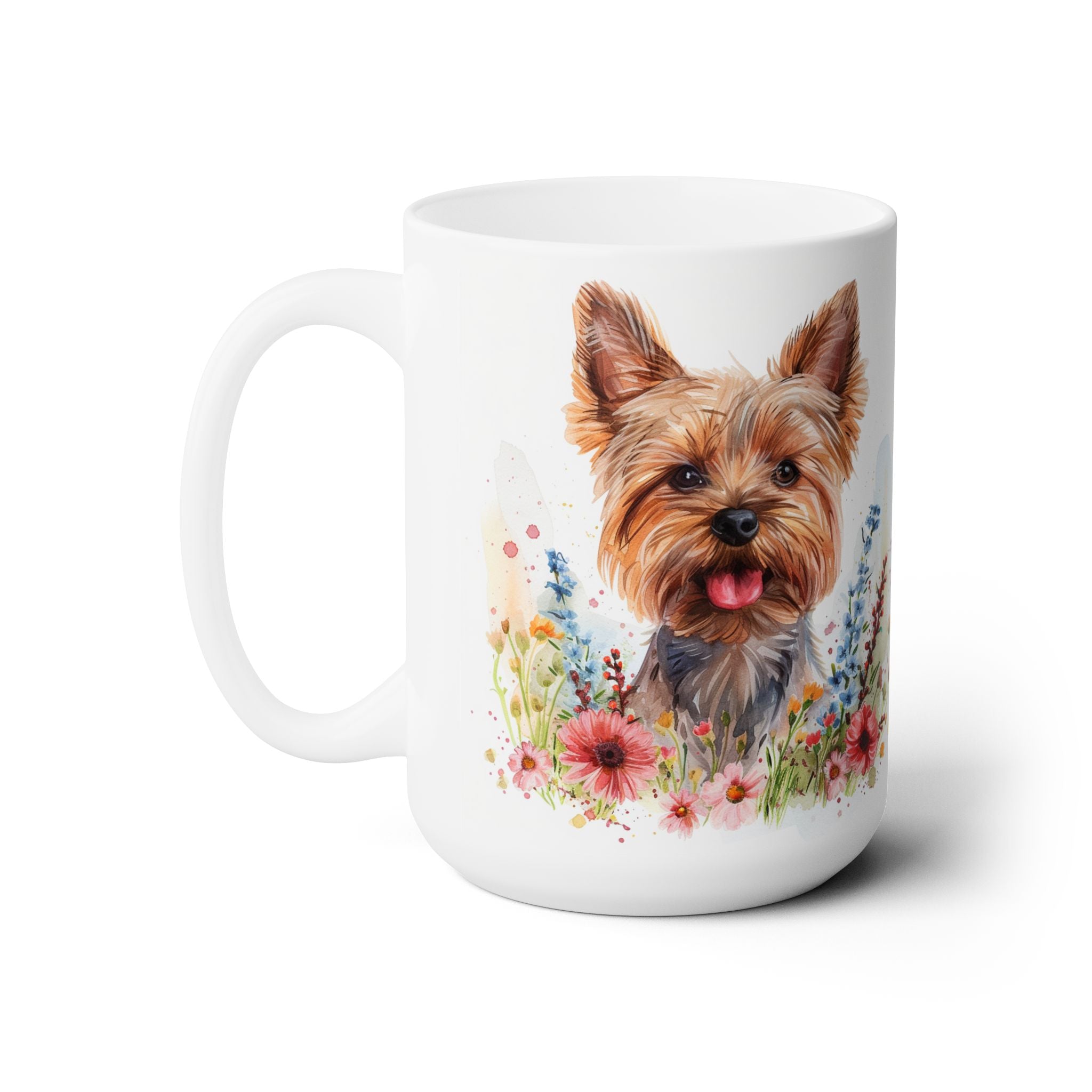 Yorkie Magic Mug - Adorable Yorkshire Terrier Floral Art Coffee Cup - Darwin & Rose